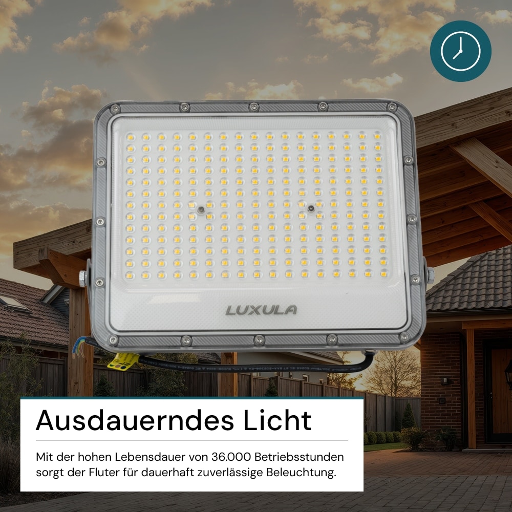 LUXULA LED-Fluter, EEK: E, 150W, 18500lm, 4000K, IP65, grau LUXULA LED-Fluter, EEK: E, 150W, 18500lm, 4000K, IP65, grau