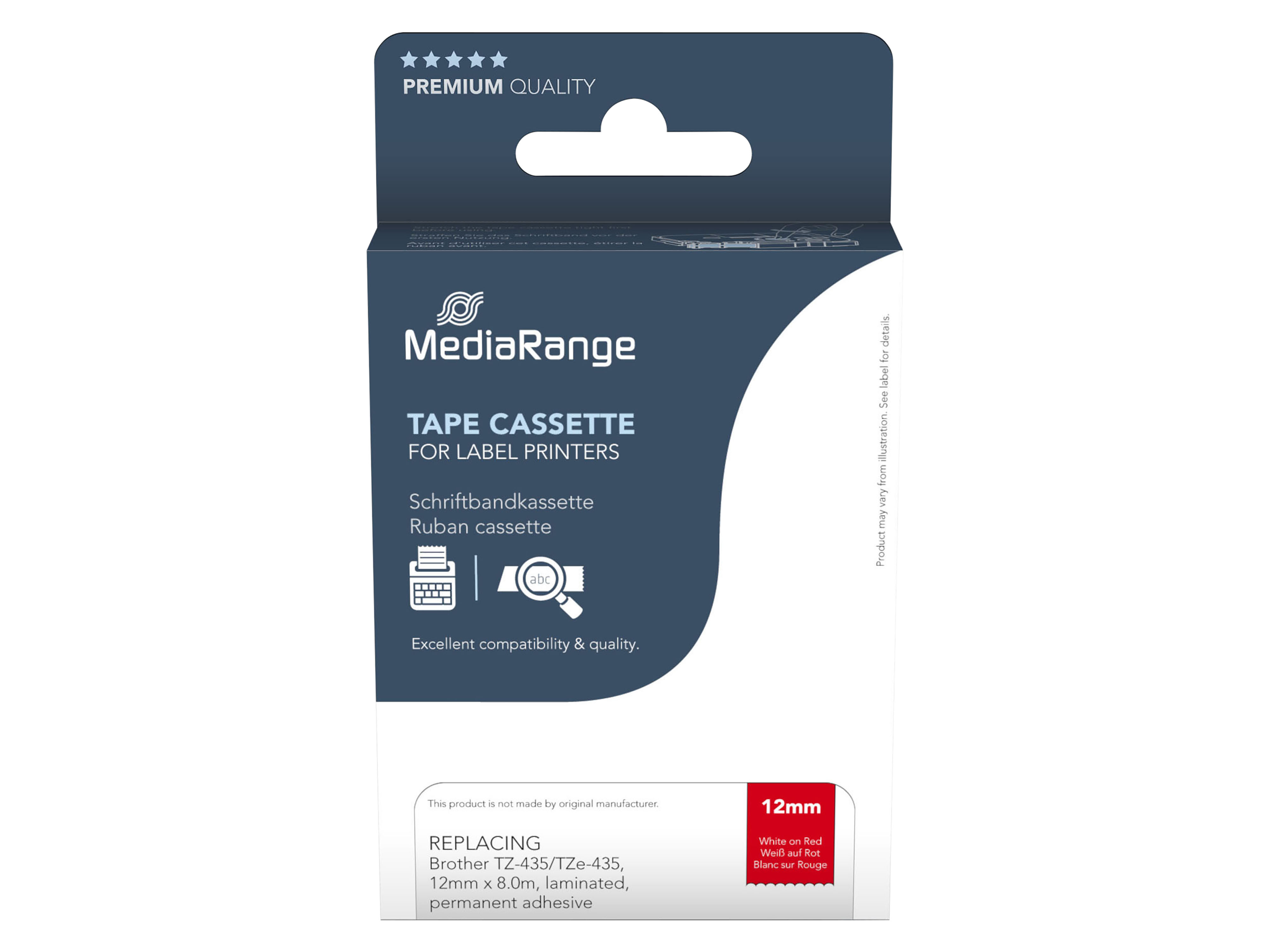 MEDIARANGE Schriftband MRBTZ435, ersetzt Brother TZ-435/TZe-435