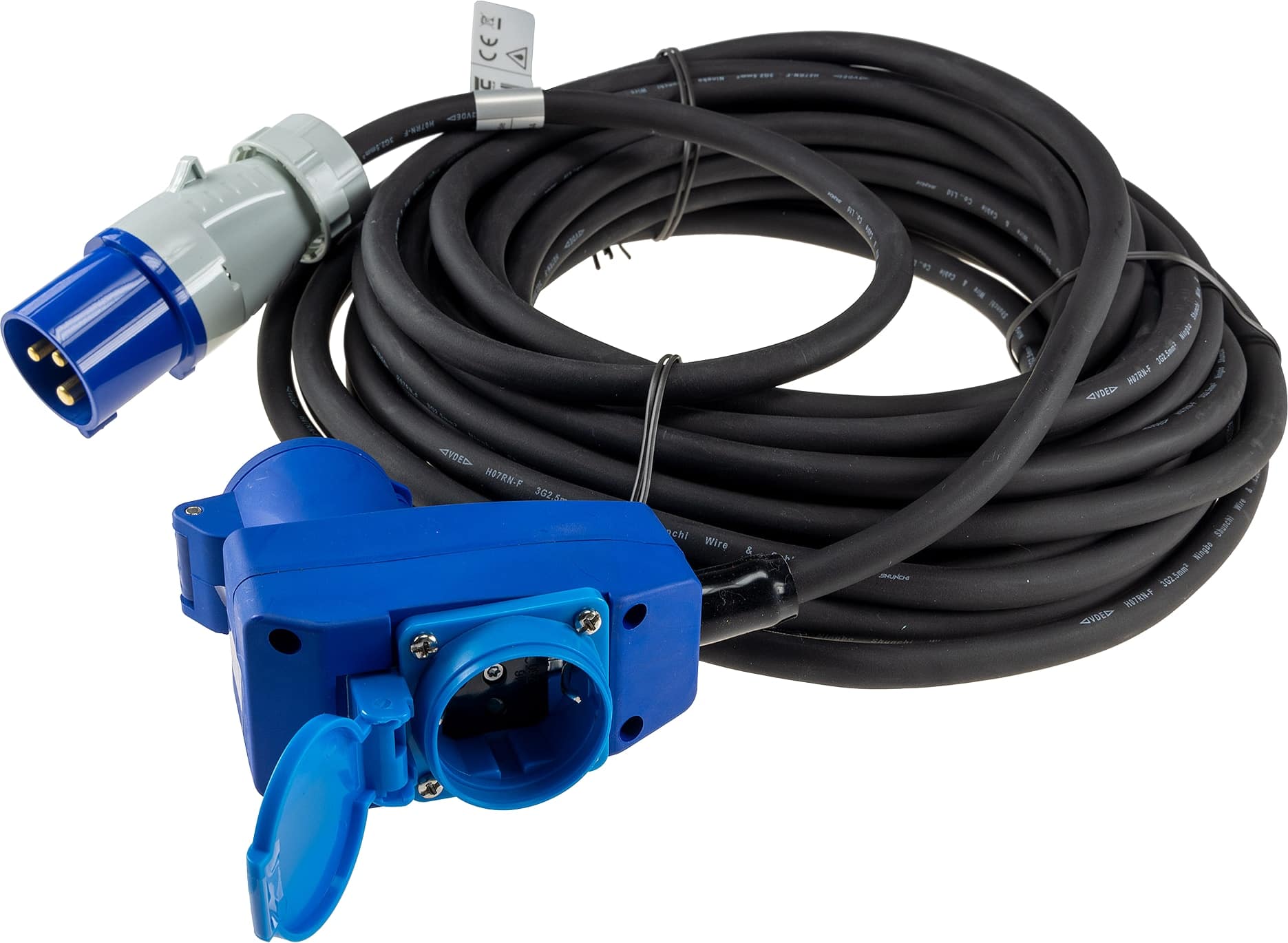 CHILITEC CEE-Verlängerung 16A/3600W, 3-polig, 15 m, mit Steckdose