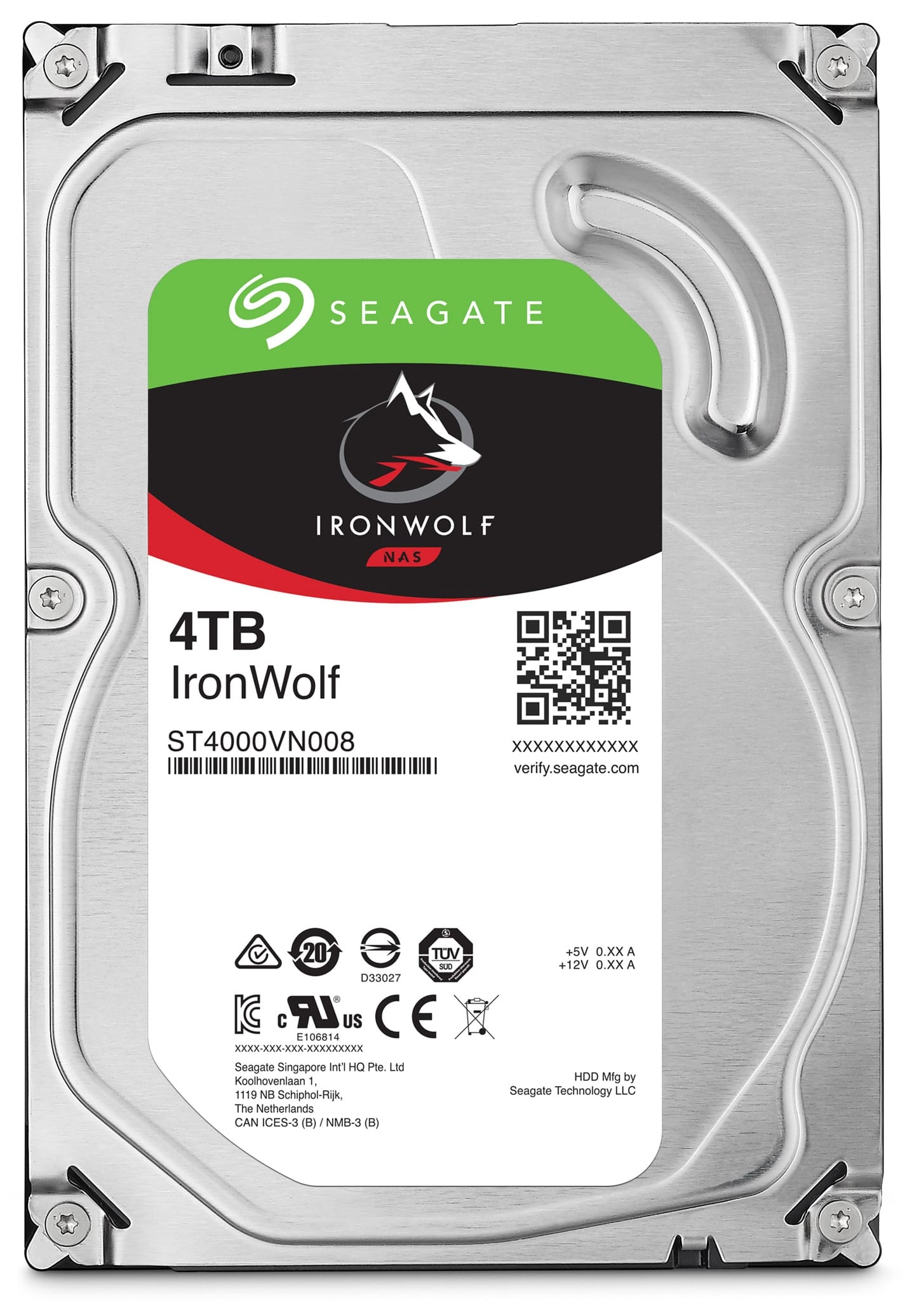 Seagate SATA-HDD Ironwolf ST4000VN008, 3,5", 4TB, 5900RPM, 64MB