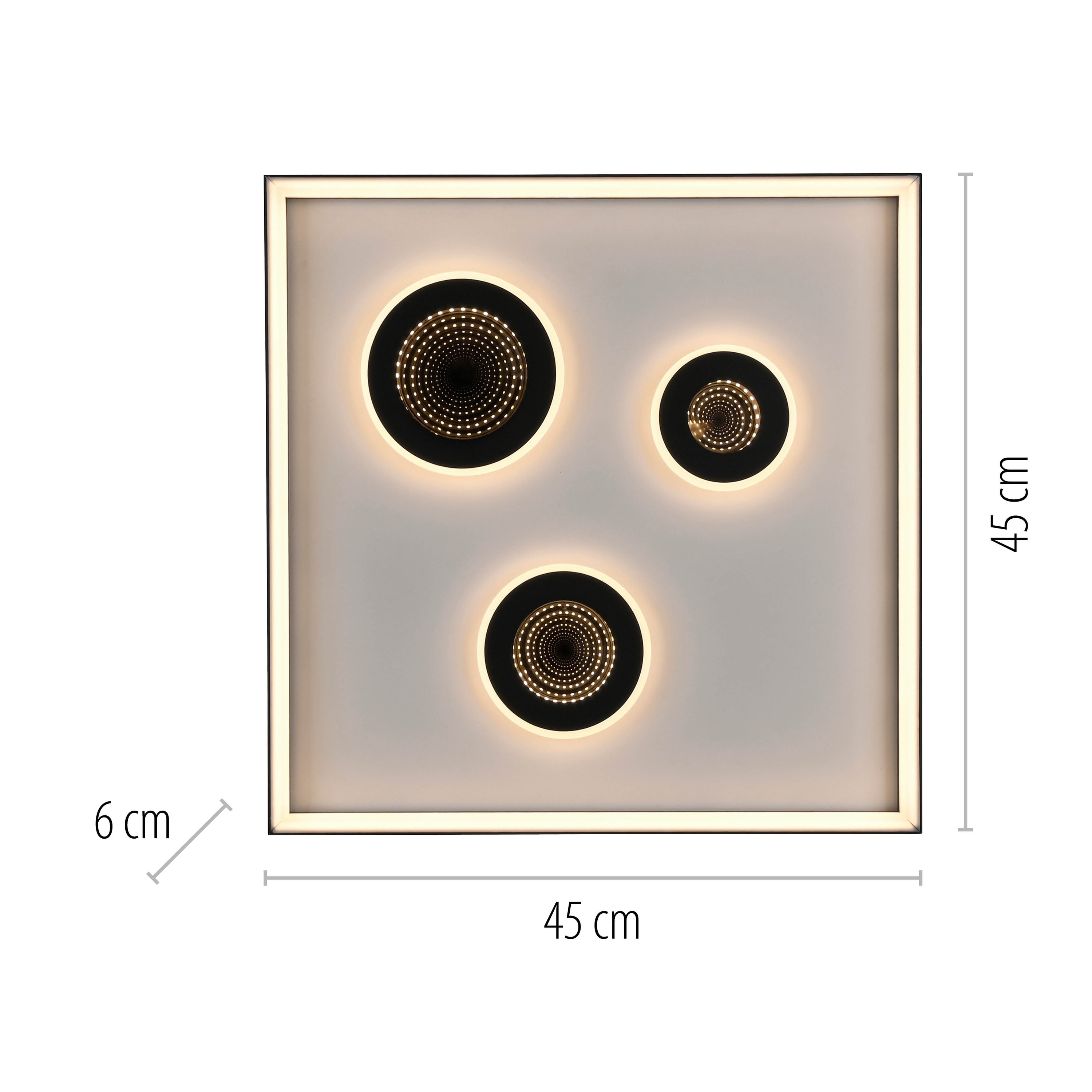 PAUL NEUHAUS LED-Deckenleuchte 6856-18 schwarz, 32 W, 4000 lm, CCT, Fernbedienung