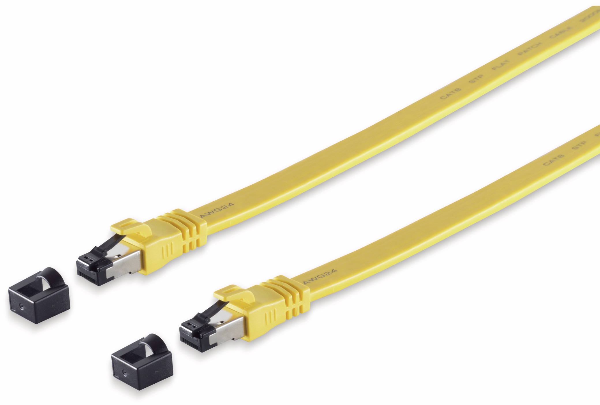 Patchkabel CAT.8.1, Flat, U/FTP, LSZH, gelb, 5,0 m Patchkabel CAT.8.1, Flat, U/FTP, LSZH, gelb, 5,0 m
