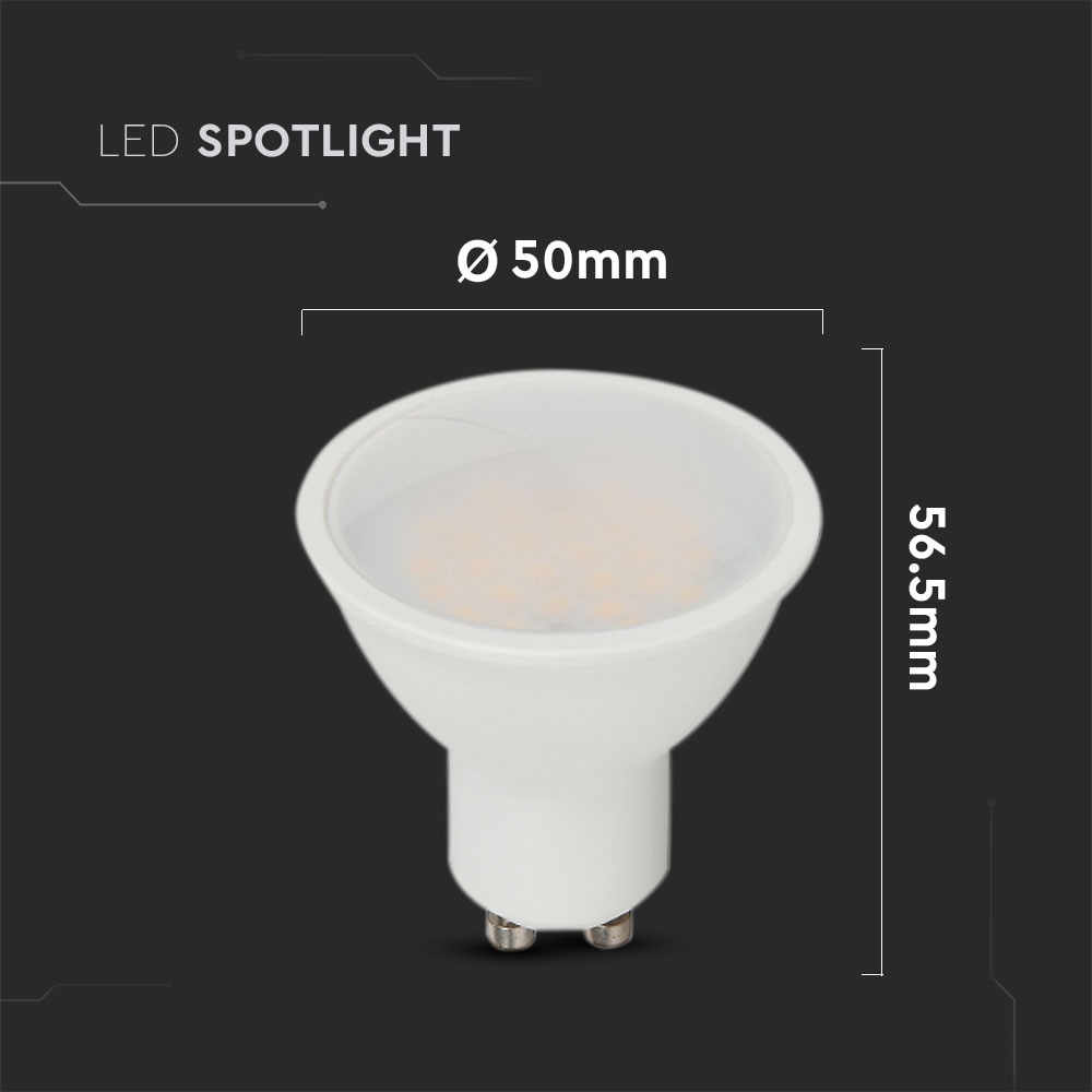 V-TAC LED-Lampe VT-205, GU10, 4,5W, 3000K, EEK: F, CREE Chip, 400lm, IP20