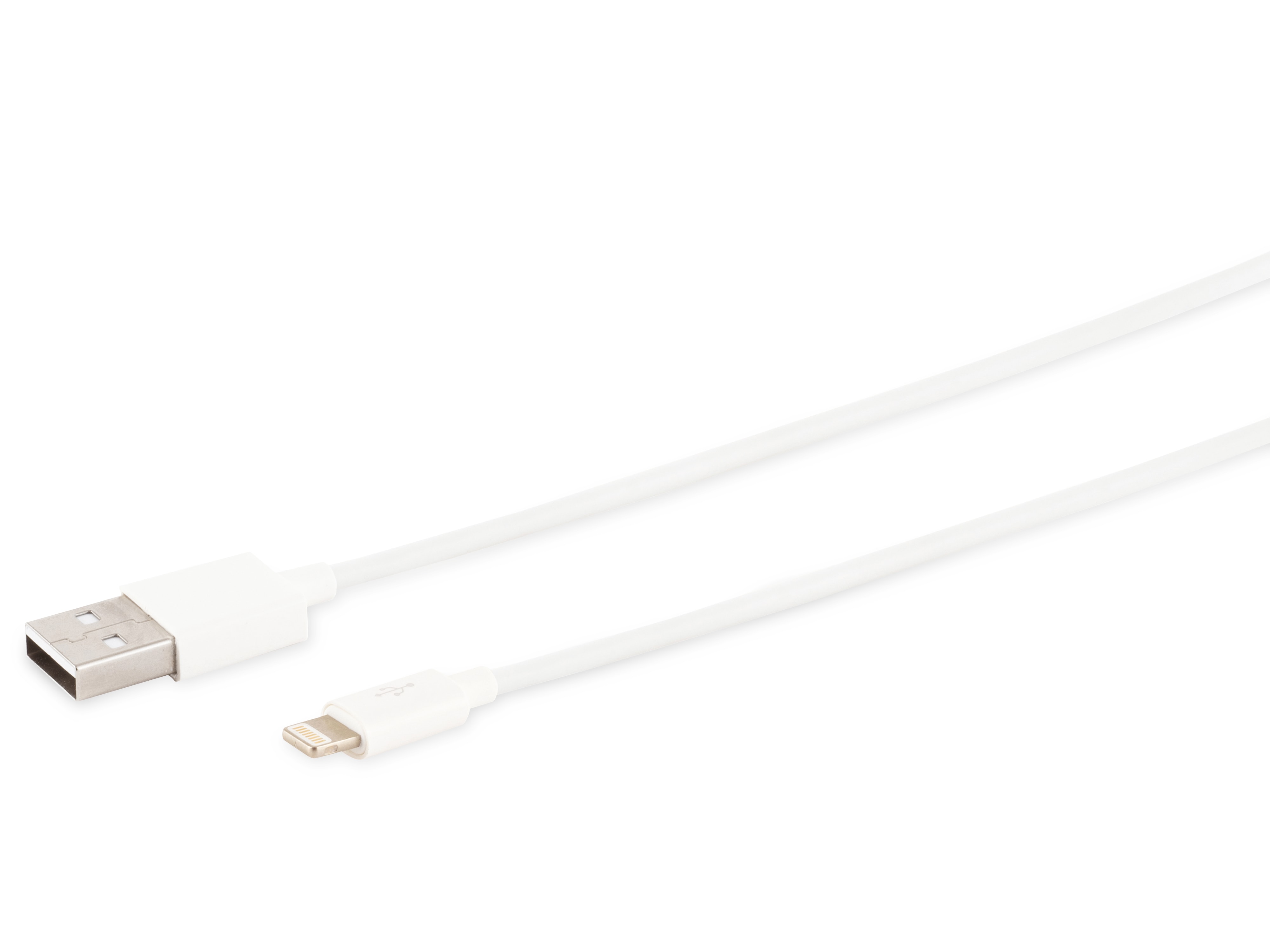 USB-A Ladekabel, 8-Pin, 2.0, ABS, weiß, 0,5 m