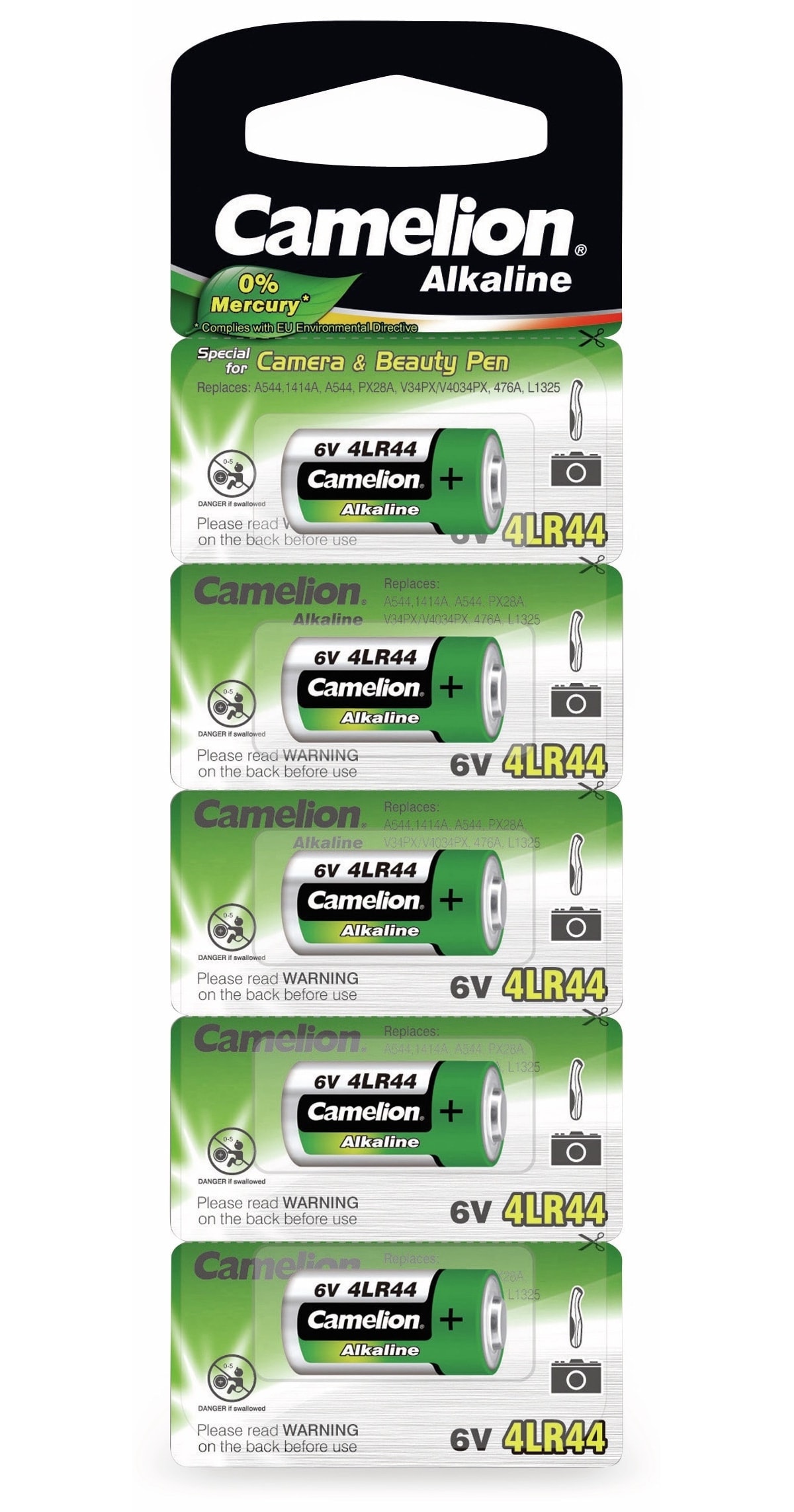 CAMELION Alkaline-Batterie 4LR44 5 Stück CAMELION Alkaline-Batterie 4LR44 5 Stück