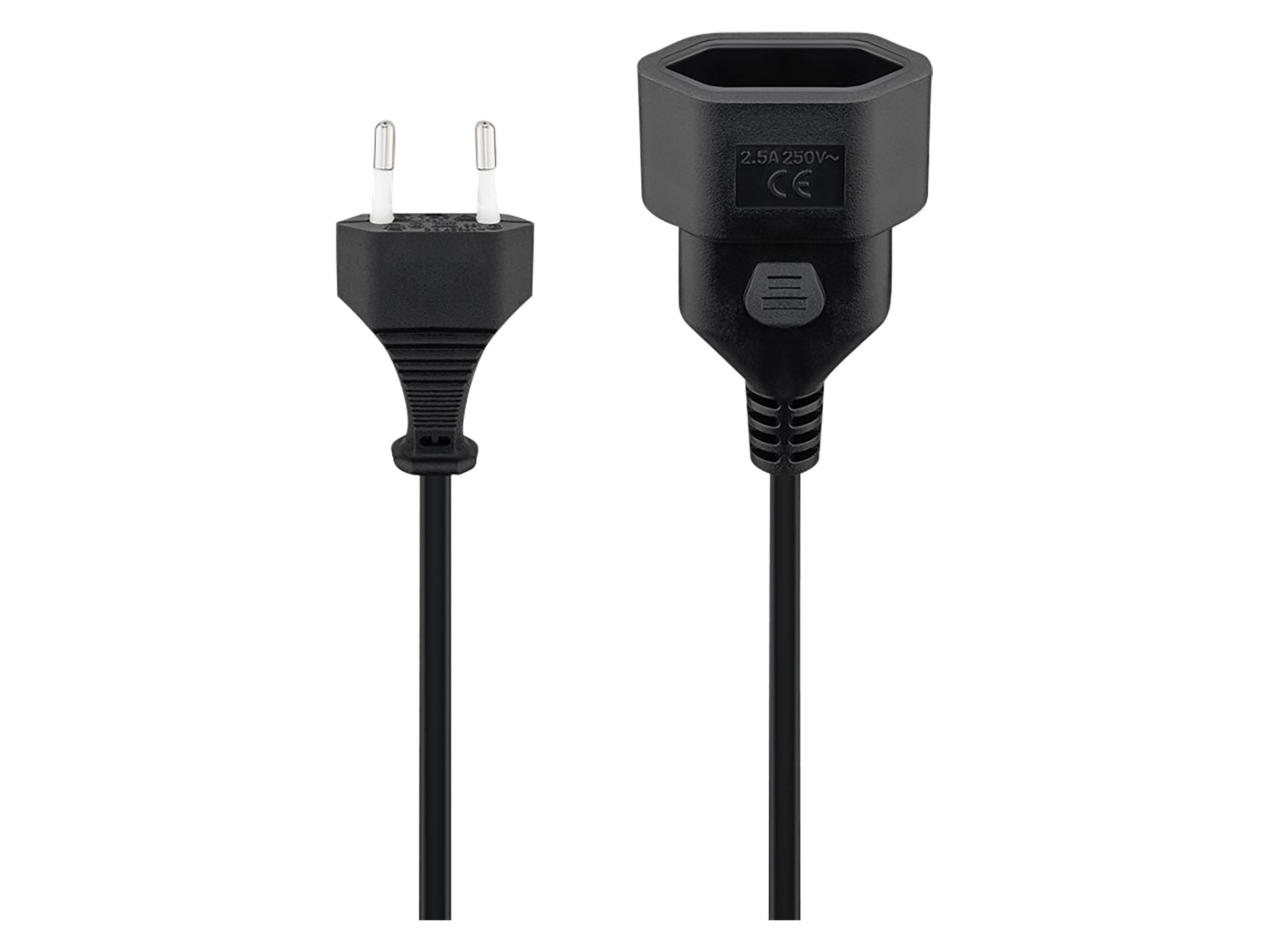 GOOBAY Euro-Verlängerung, 5 m, schwarz