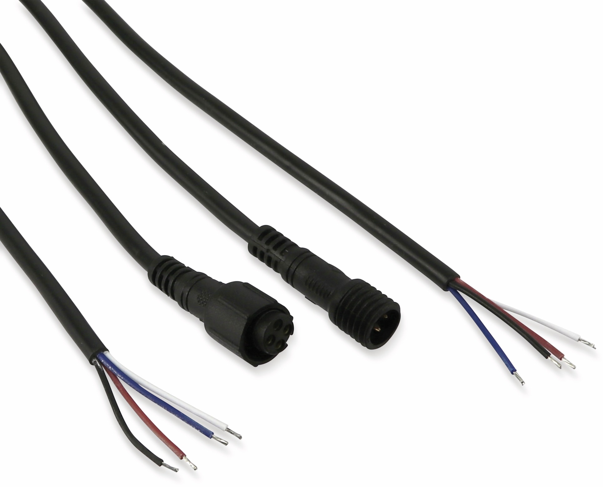 Wasserdichtes Steckverbindungsset, Stecker/Kupplung, 2 m, 4-polig