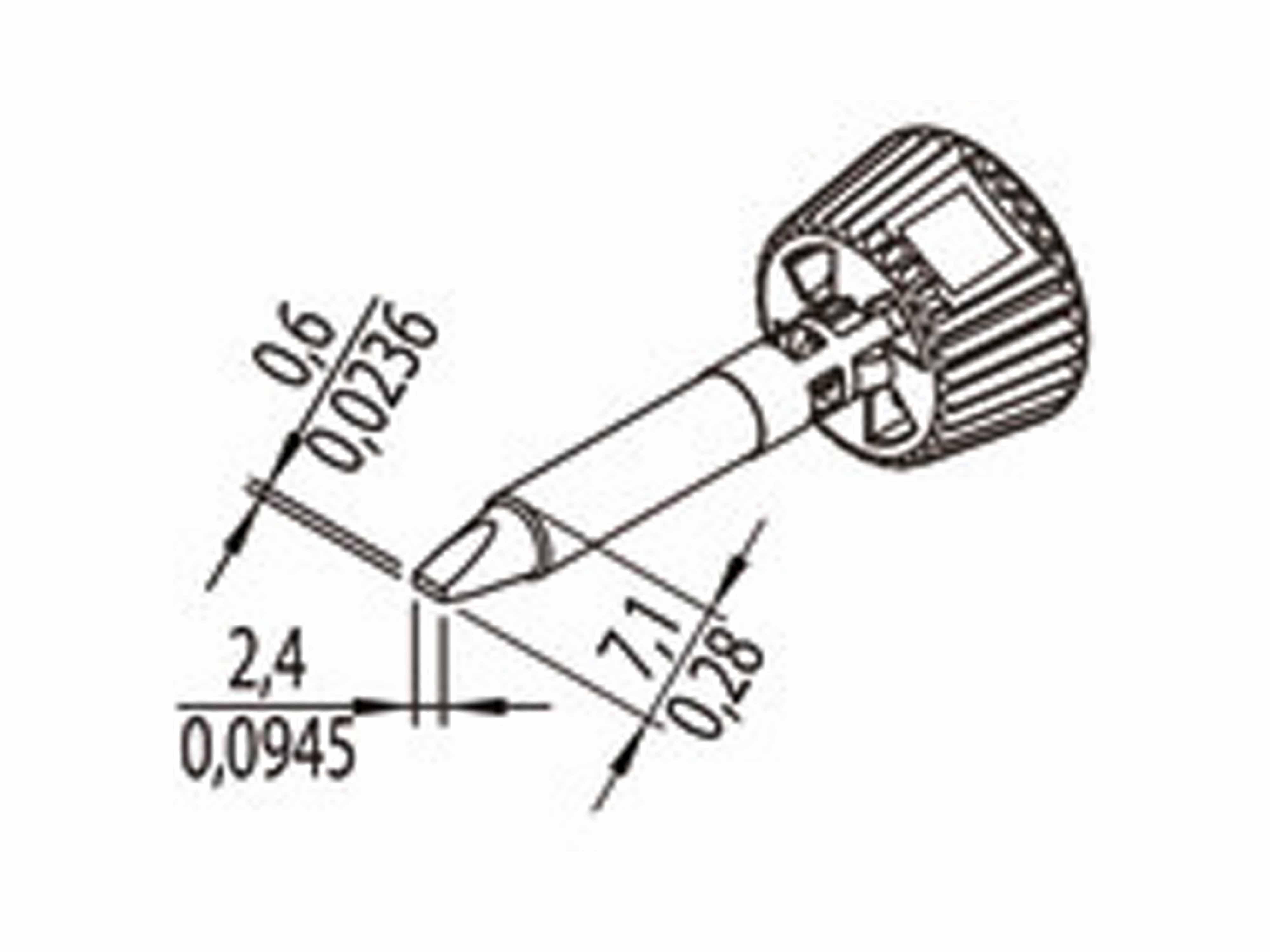 ERSA Lötspitze, 0142CDLF24/SB, meißelförmig, 2,4 mm
