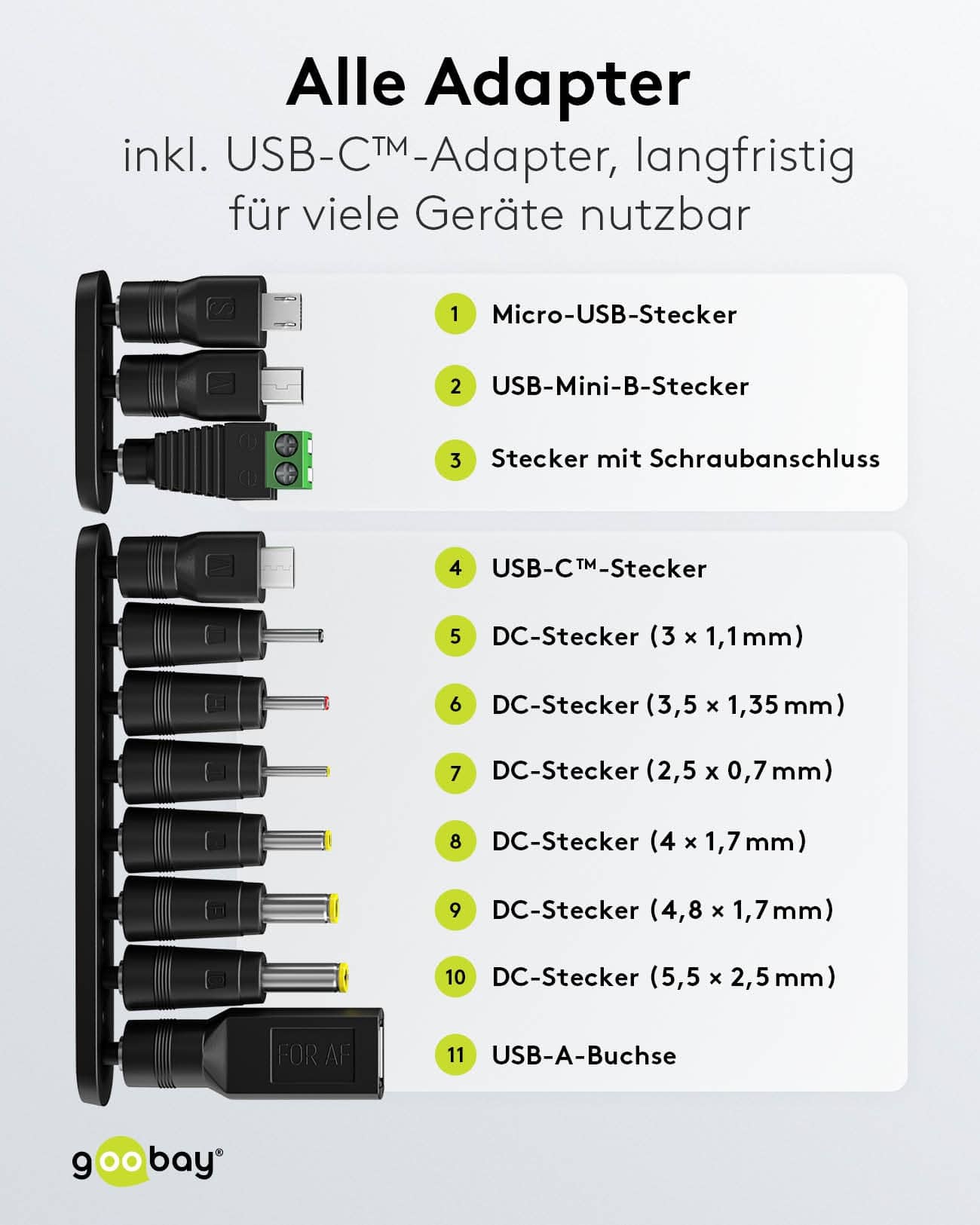 GOOBAY Universal-Netzteil 65592, 3-12V, 3,6W, mit 11 Adaptern GOOBAY Universal-Netzteil 65592, 3-12V, 3,6W, mit 11 Adaptern