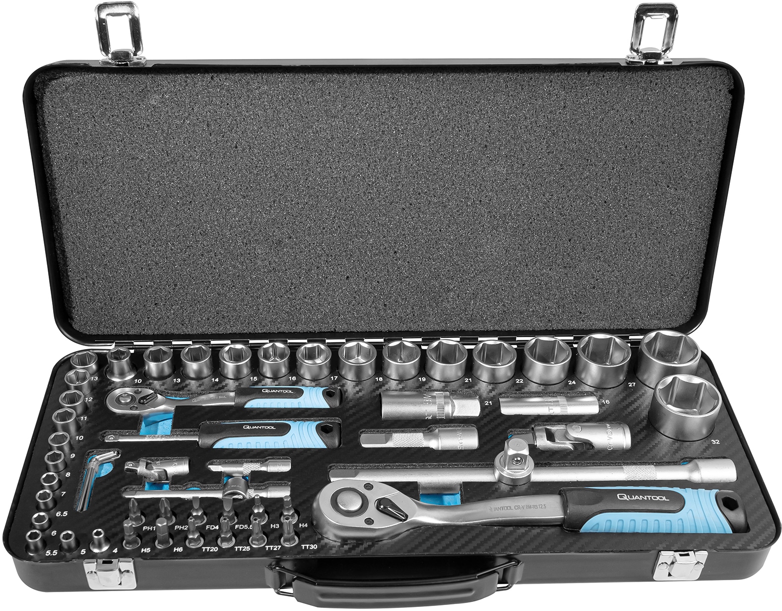 QUANTOOL Steckschlüssel- & Bit-Satz, 56-teilig