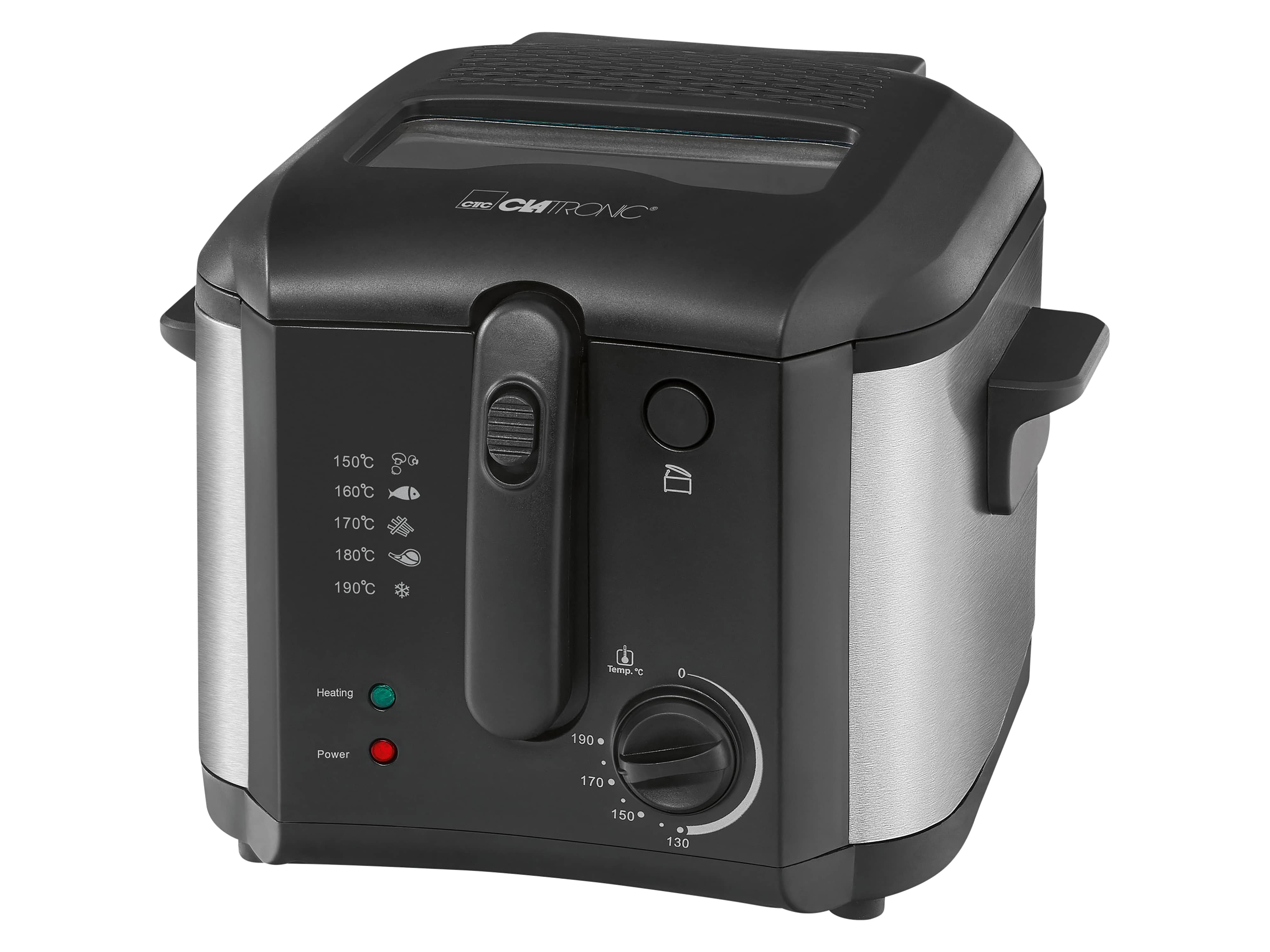 CLATRONIC Fritteuse 2,5L (Öl) FR 3649, antihaftbeschichtet, 1600W, schwarz