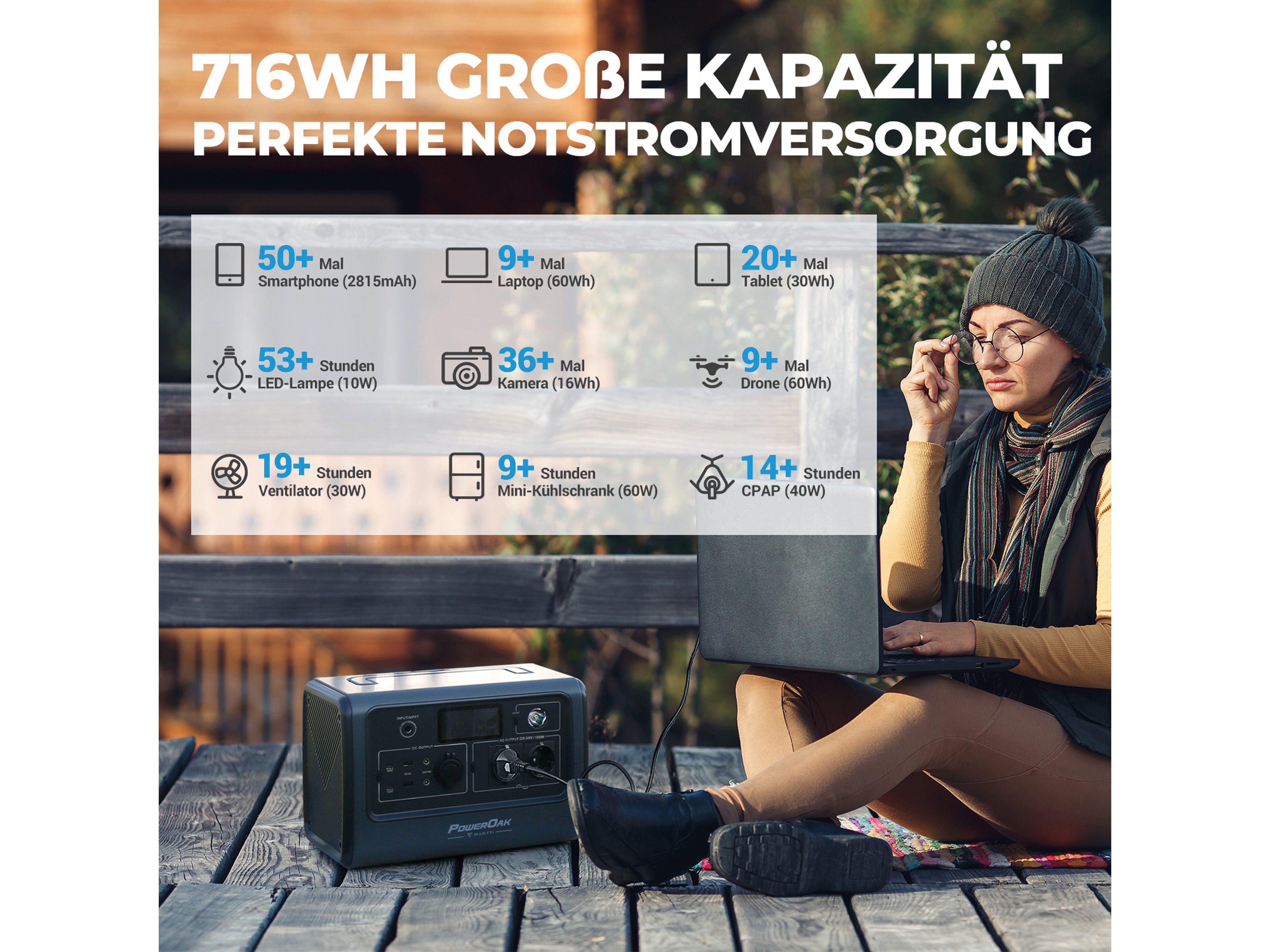 BLUETTI Powerstation-Set EB70 + 120 W Solarmodul BLUETTI Powerstation-Set EB70 + 120 W Solarmodul