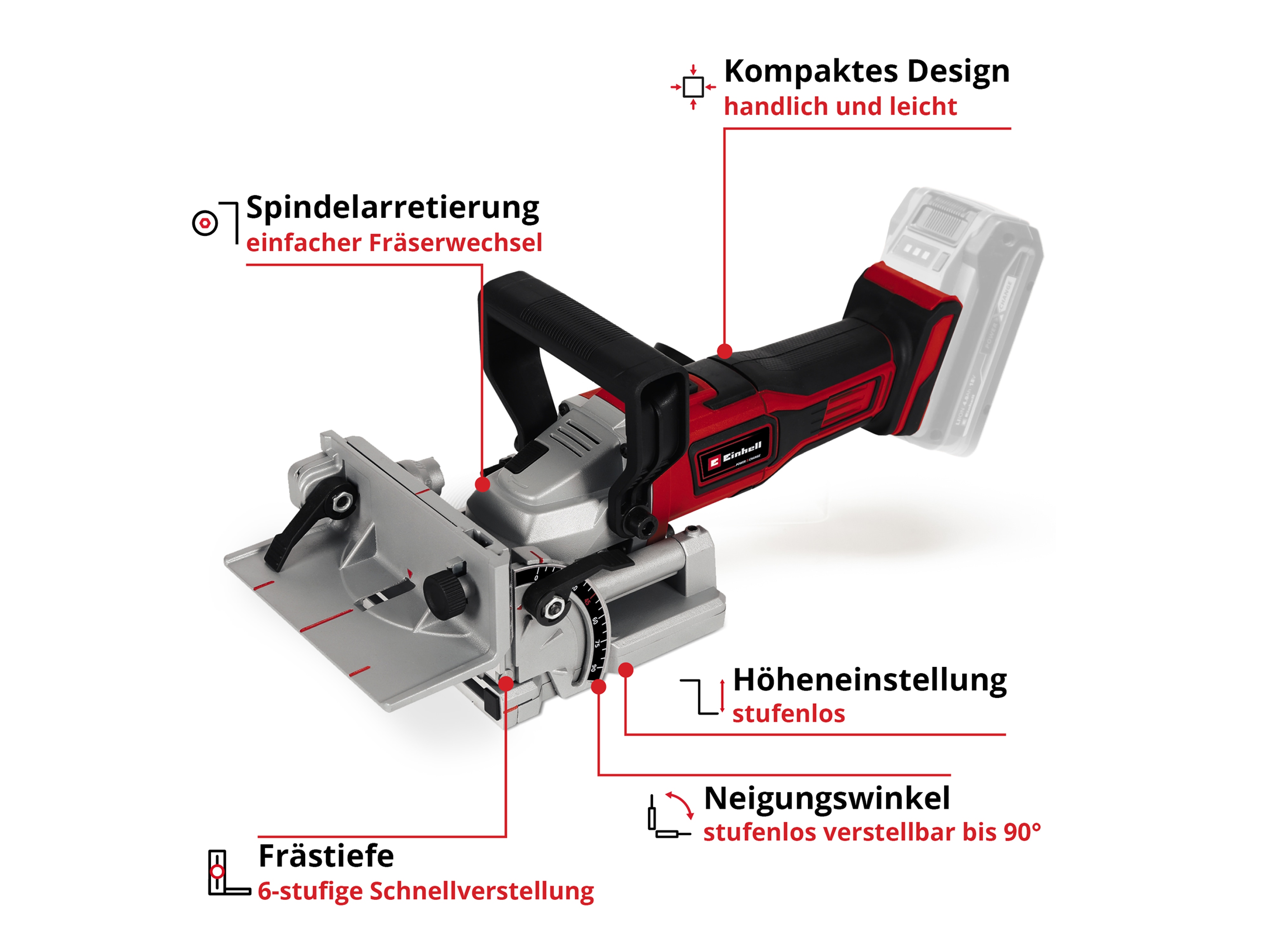 EINHELL Akku-Flachdübelfräse TE-BJ 18 Li - Solo