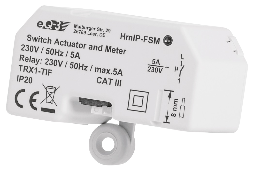 HOMEMATIC IP Smart Home 142721A0 Schalt-Mess-Aktor, 5 A, Unterputz, 5 Stück