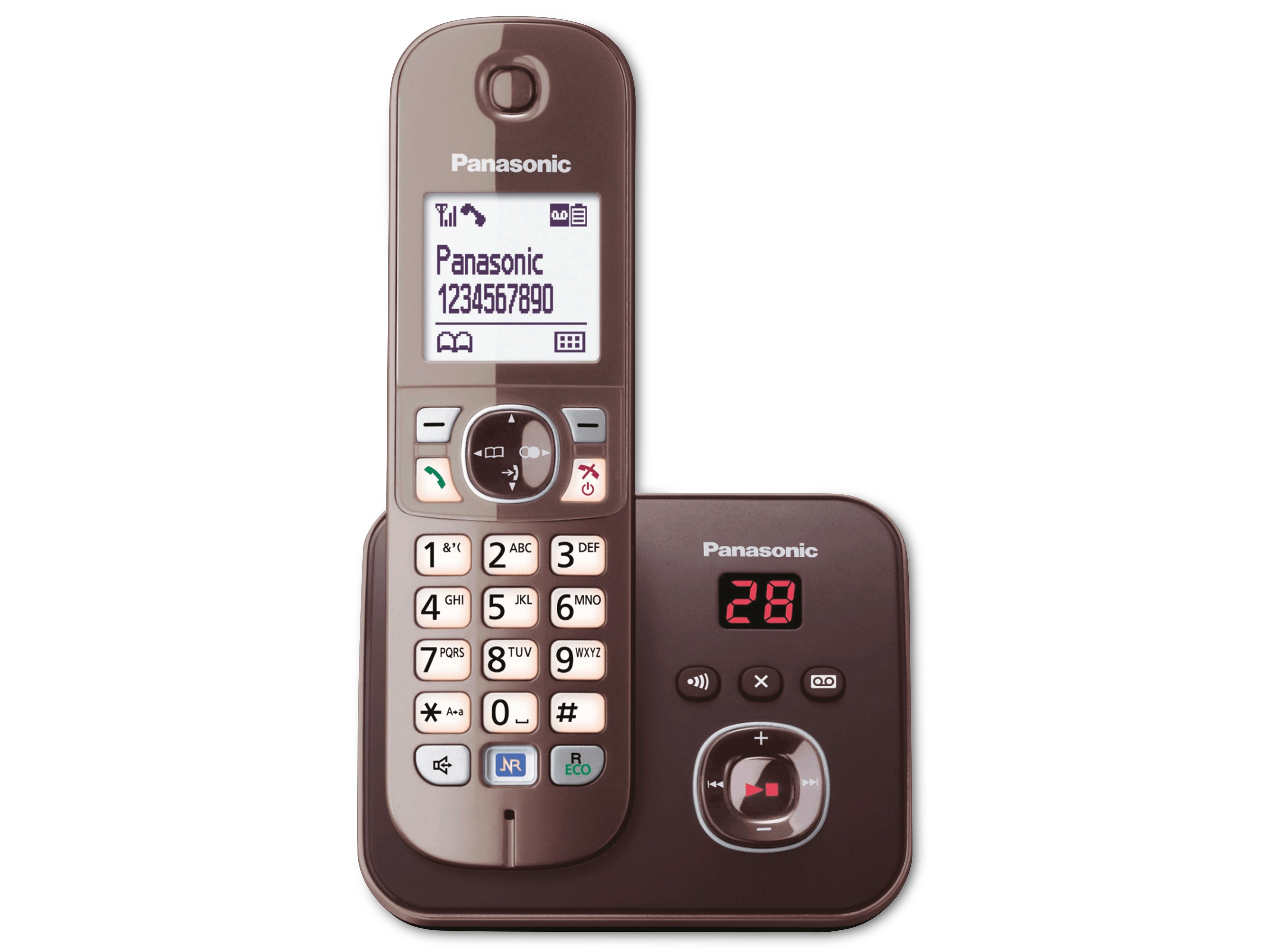 PANASONIC DECT-Telefon KX-TG6821GA, mit AB, moccabraun