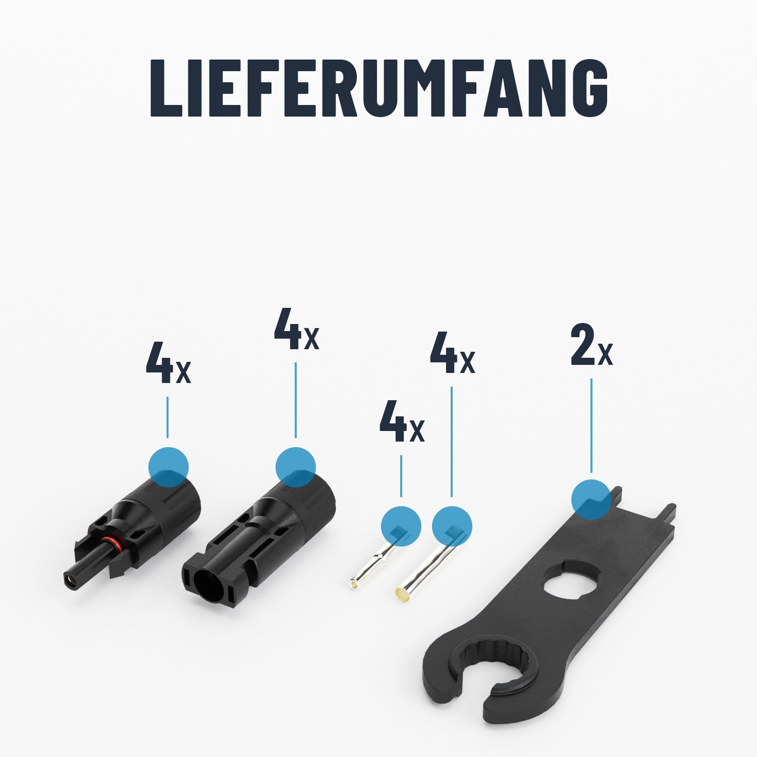 ABSINA Solarstecker/Buchse, 4er Pack ABSINA Solarstecker/Buchse, 4er Pack