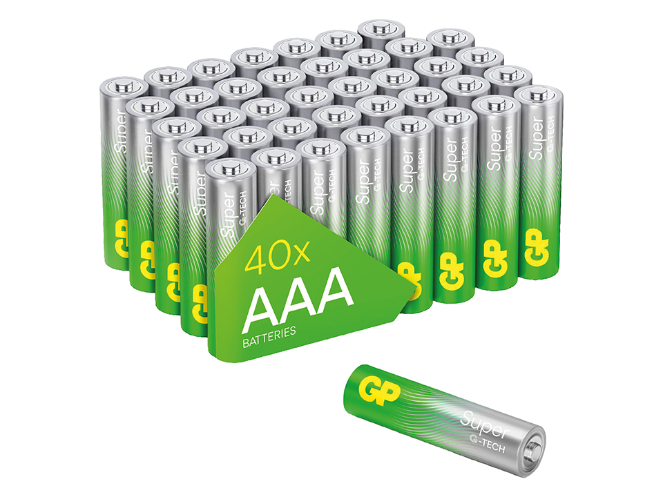 GP Super Alkaline, AAA Micro Batterie, 1,5 V, 40 Stück GP Micro-Batterie AAA SUPER Alkaline 40 Stück