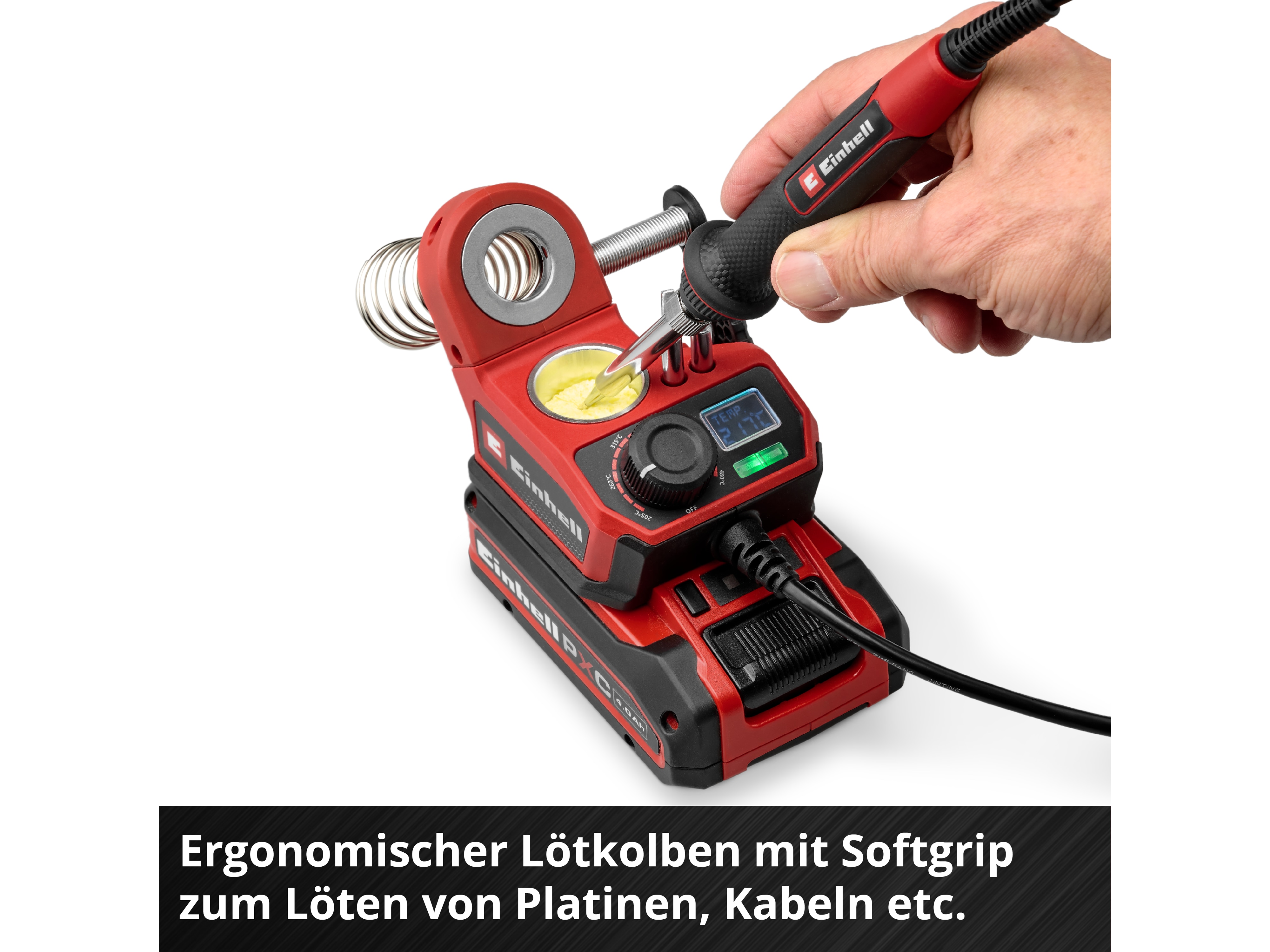 EINHELL Akku-Lötkolben TE-SI 18/480 Li E + Starterset 4,0 Ah