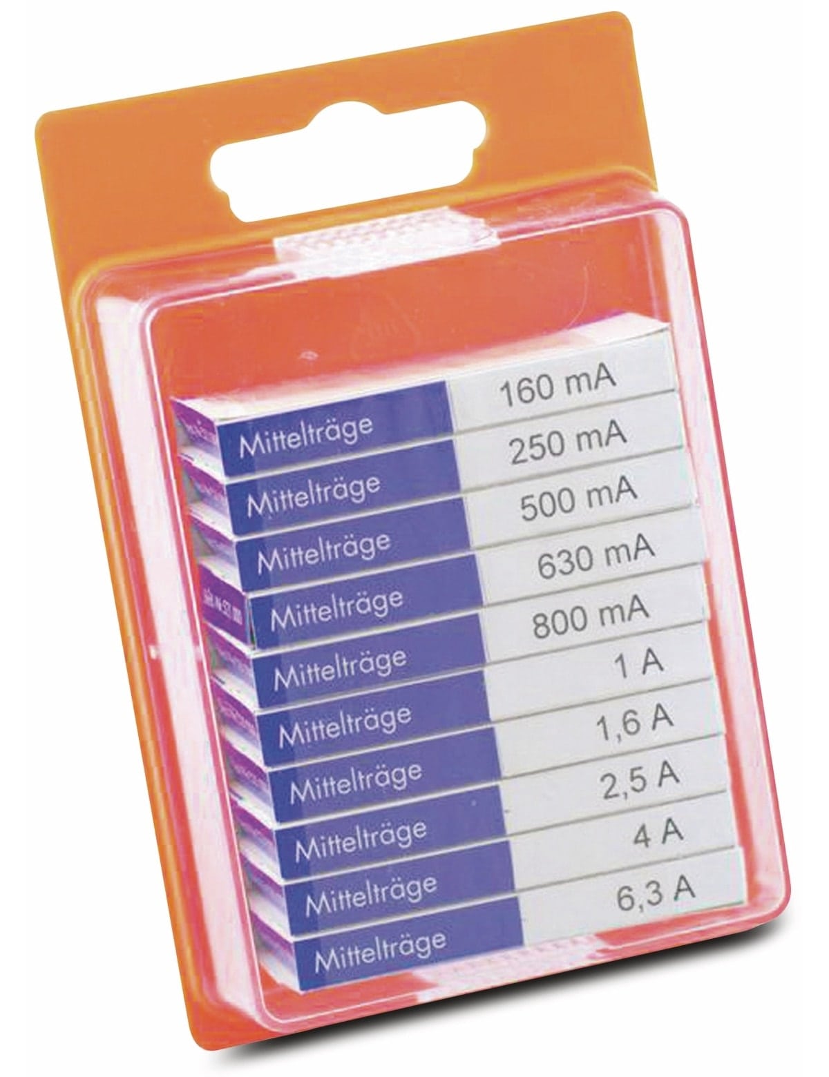 ESKA Feinsicherung-Sortiment, 121800,(Ø x L) 5 mm x 20 mm Mittelträge -M- Inhalt 100 St.