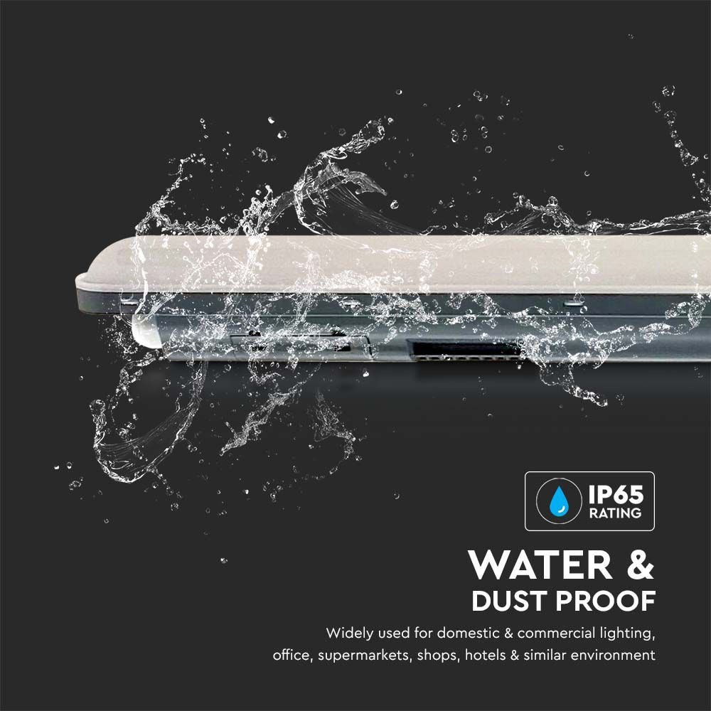 V-TAC LED-Feuchtraumleuchte VT-1253S, EEK: E, 36 W, 4320 lm, 4000 K, 1200 mm, mit Sensor