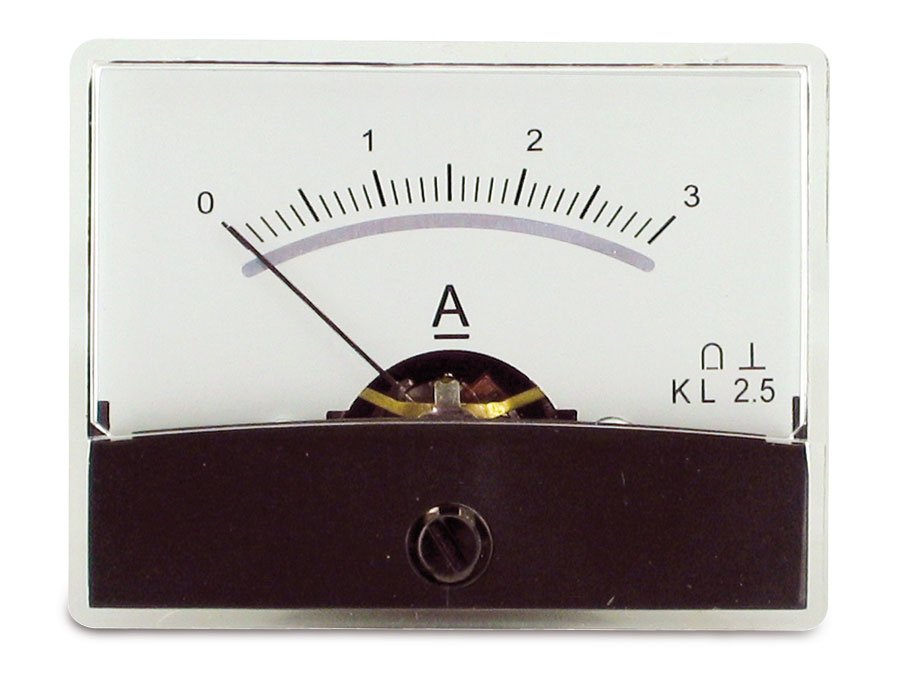 Einbau-Messinstrument mit Spiegelskala, 0...3 A- Einbau-Messinstrument mit Spiegelskala, 0...3 A-