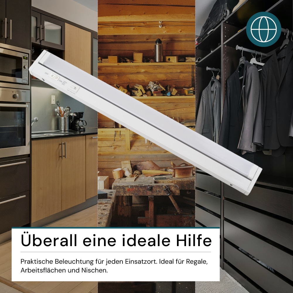 LUXULA LED-Unterbauleuchte, 8W, EEK: F, 800lm, CCT, IP20, dimmbar, weiß, 55 cm