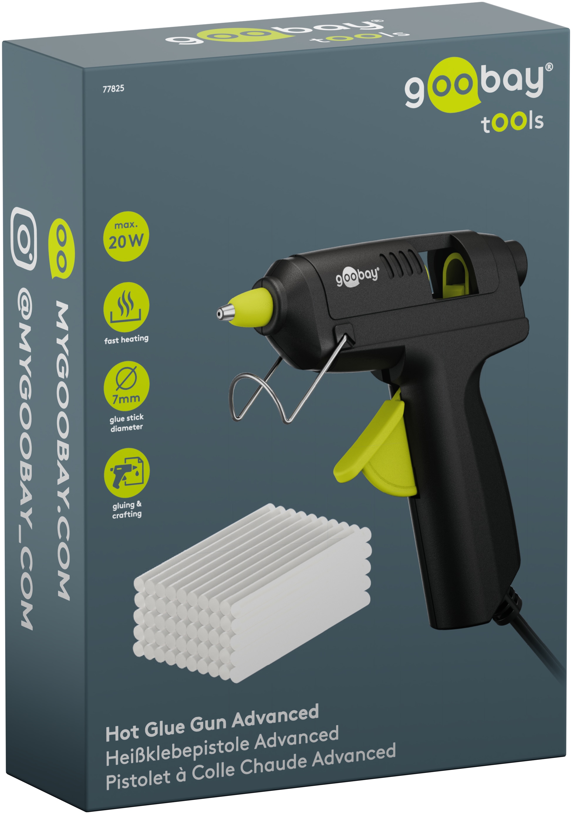 GOOBAY TOOLS Heißklebepistole Advanced, 77825, 20 W, inkl. 50 Klebesticks