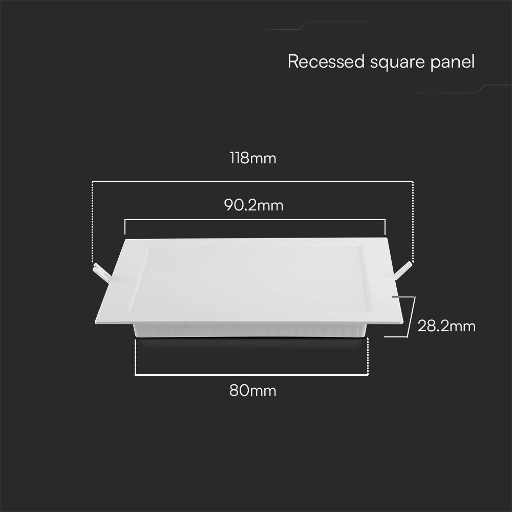 V-TAC LED-Einbauleuchte VT-61003, EEK: E, 3 W, 330 lm, 3000 K, weiß V-TAC LED-Einbauleuchte VT-61003, EEK: E, 3 W, 330 lm, 3000 K, weiß
