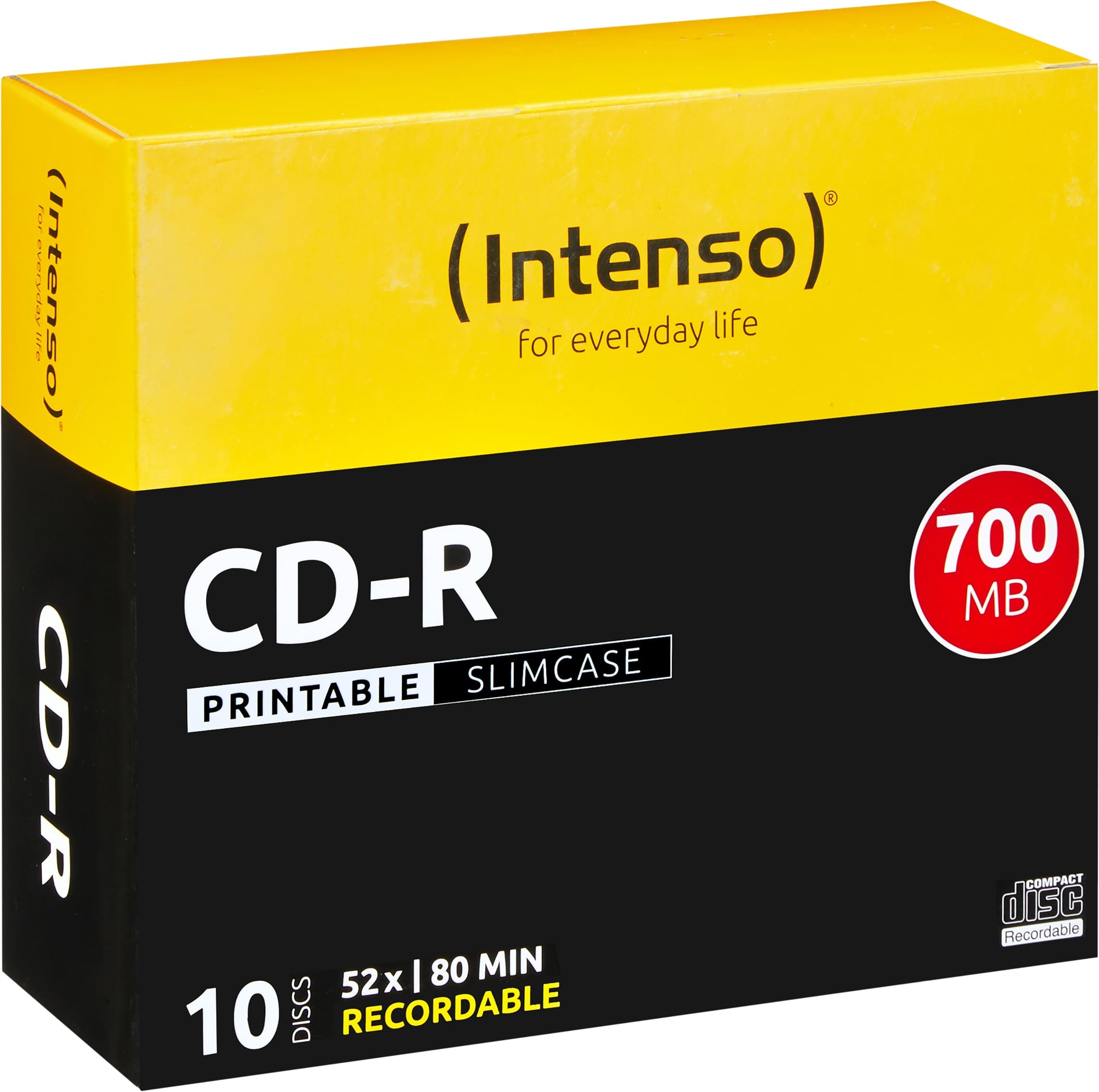 INTENSO CD-R Rohling (bedruckbar) Slimcase 10 Stück
