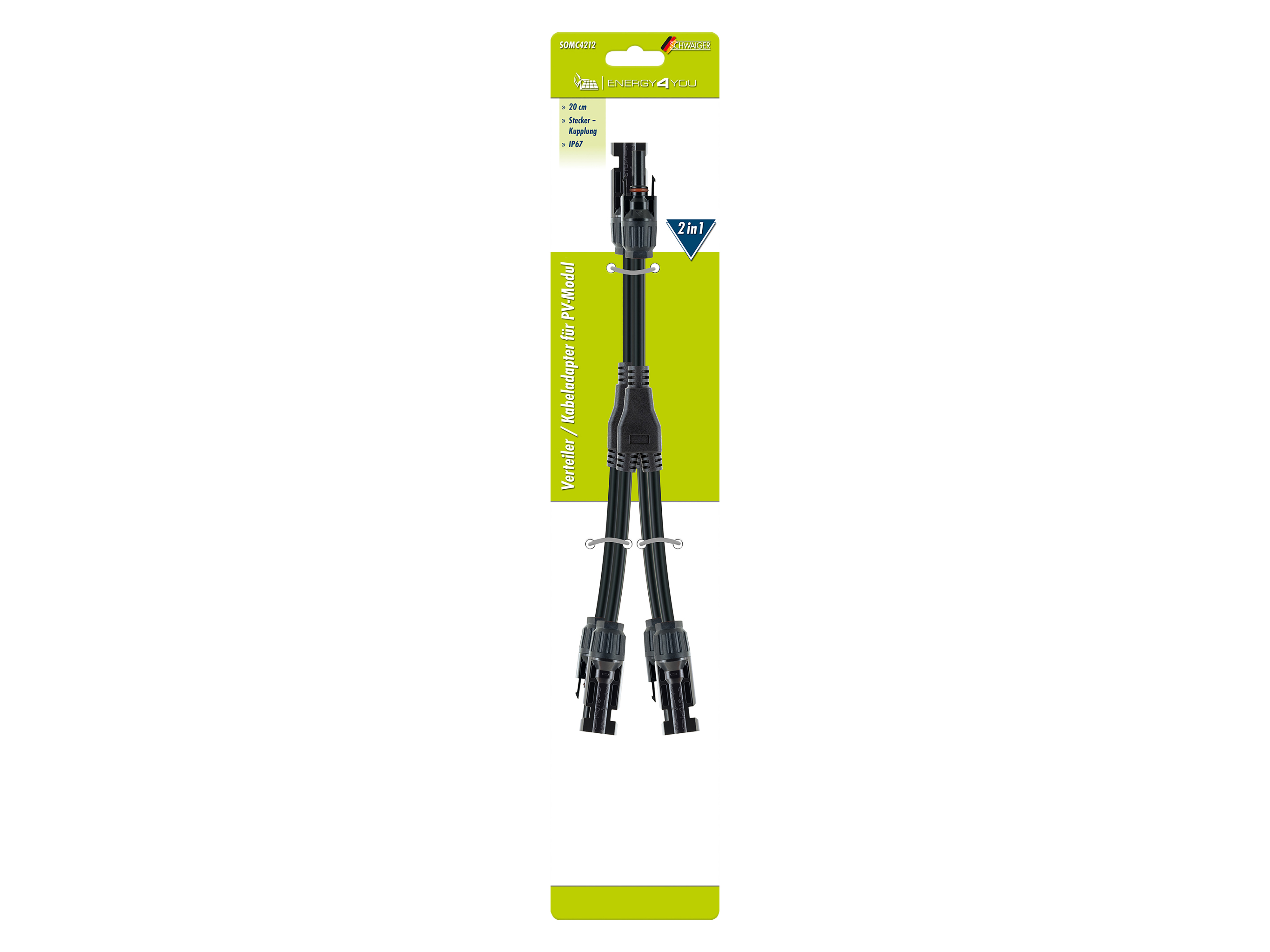 SCHWAIGER Solar Verteiler/Kabeladapter 2in1, SOMC4212, 20 cm