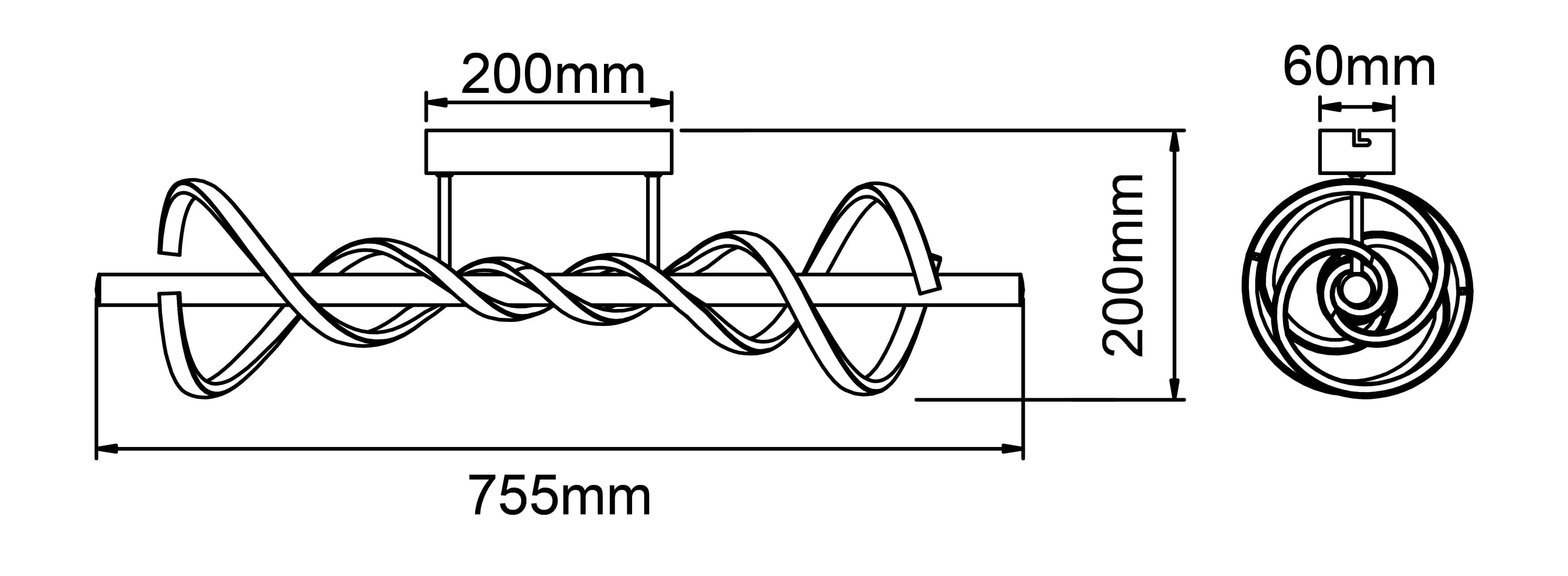 BRILLIANT LED-Deckenleuchte, 16 W, 3000 K, 2100 lm, warmweiß, IP20, schwarz