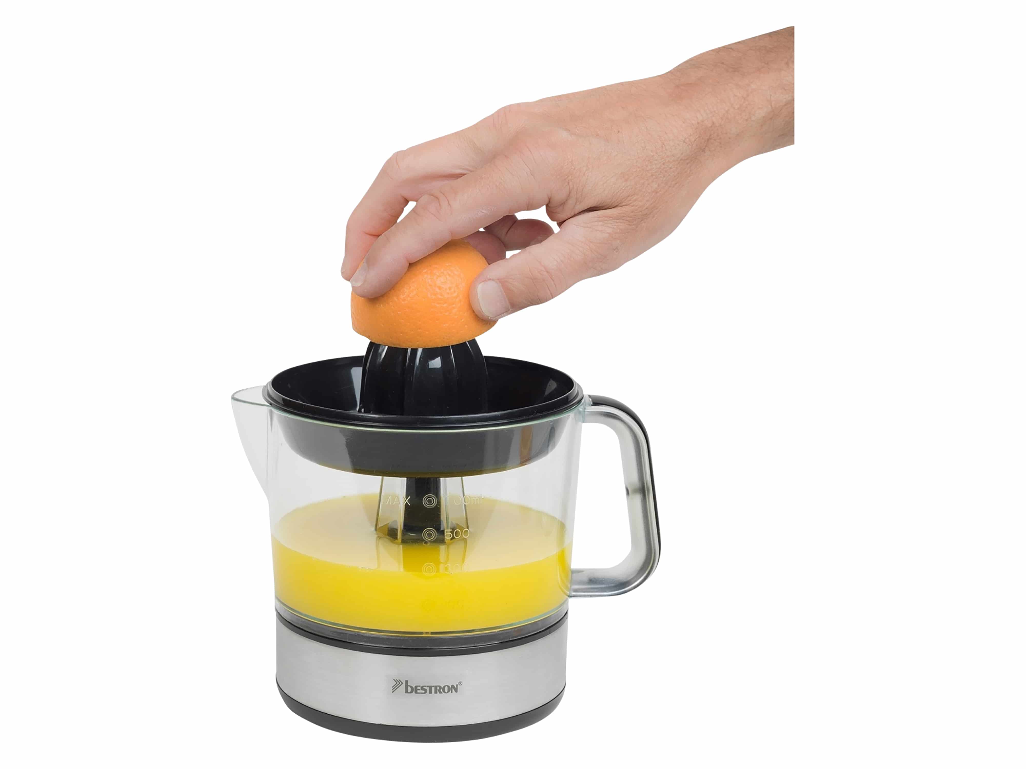 BESTRON Zitrus- & Orangenpresse ACJ350Z, elektrisch, 2 Presskegel, Aromadeckel
