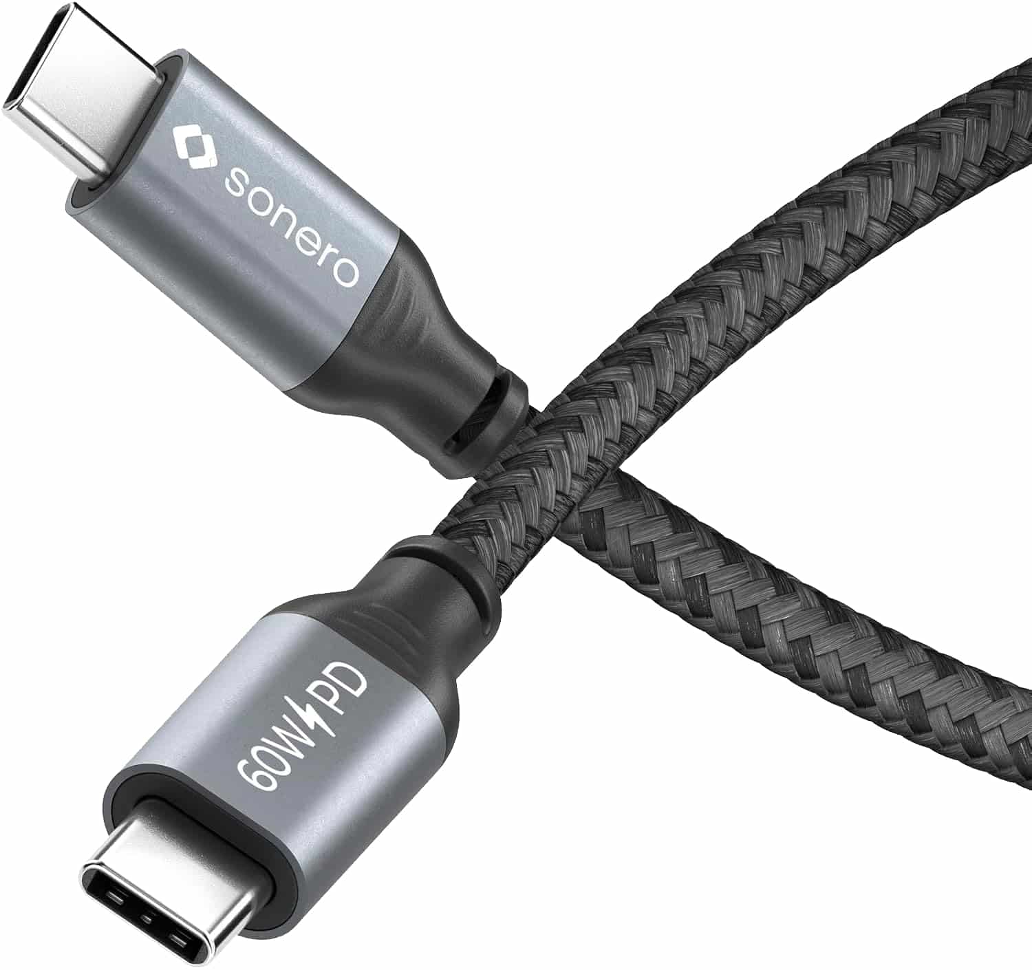 SONERO USB-C Kabel SPC-U300-010 60W PD 1m grau-schwarz