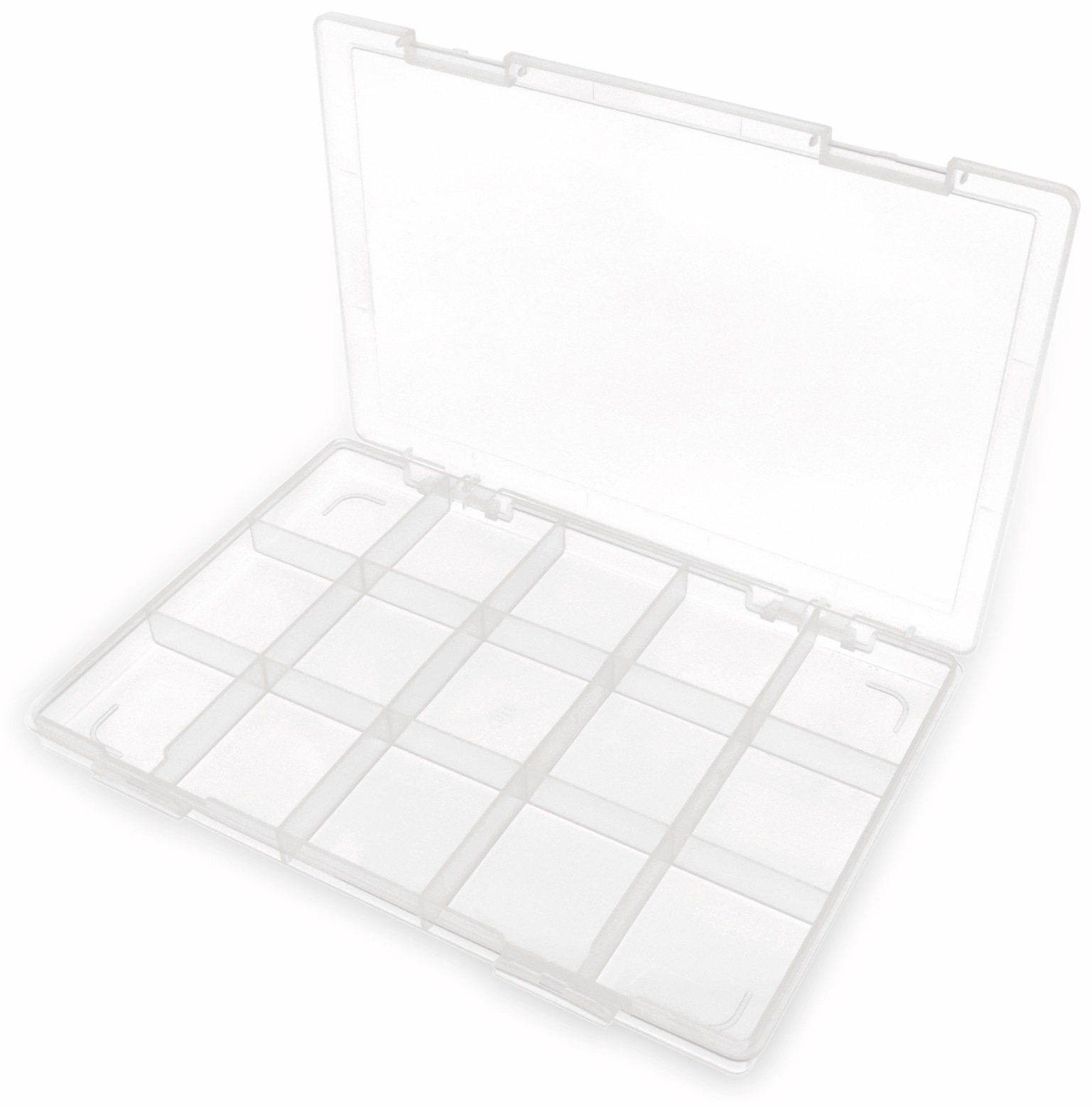 Sortimentsbox, 285x201x23, 15 Fächer, PP, transparent Sortimentsbox, 285x201x23, 15 Fächer, PP, transparent