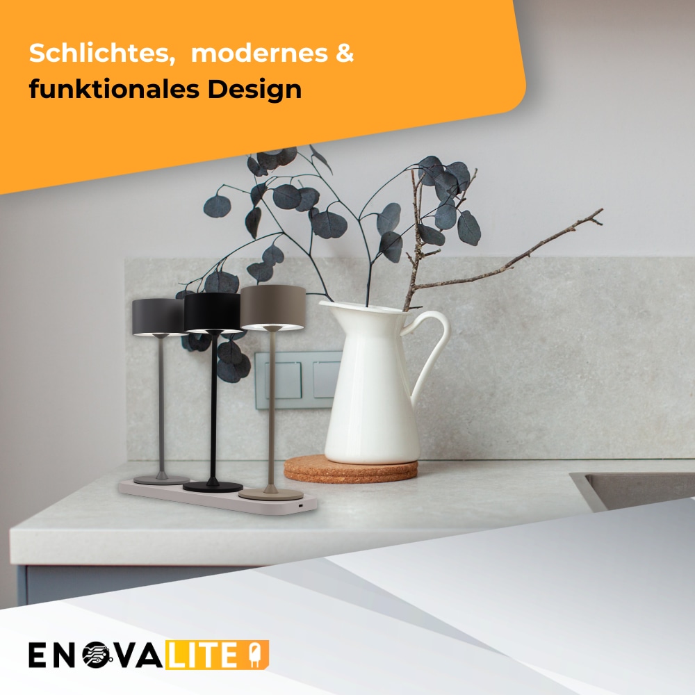 ENOVALITE 3er Ladestation ELED900400, für Akku-Tischleuchten, weiß