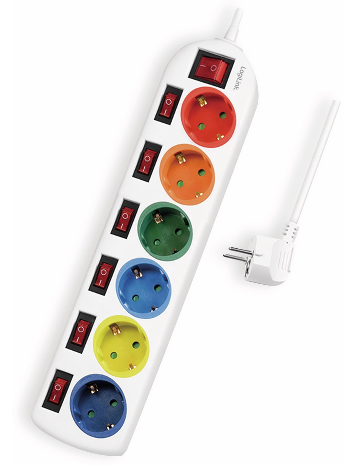 LOGILINK Steckdosenleiste LPS259, 6-fach, weiß LOGILINK Steckdosenleiste LPS259, 6-fach, weiß