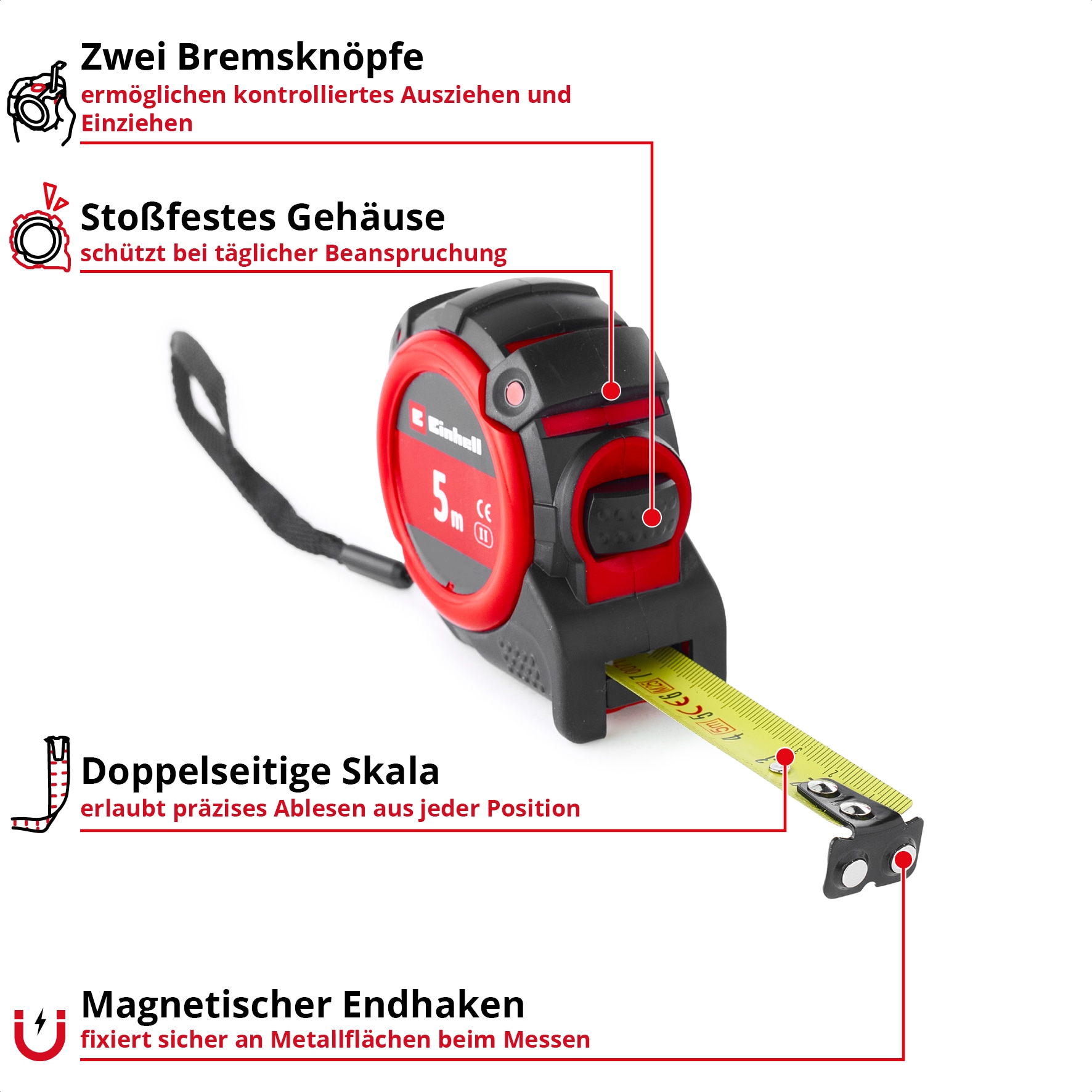 EINHELL Bandmaß, 370550, 5 m EINHELL Bandmaß, 370550, 5 m
