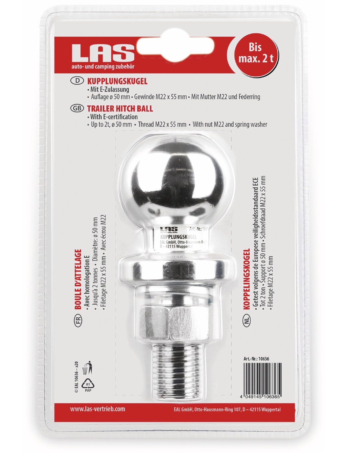 LAS Kupplungskugel mit E-Z
