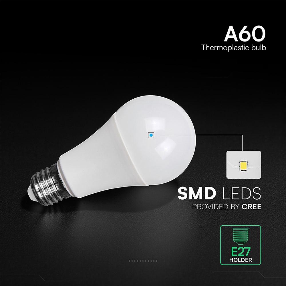 V-TAC LED-Lampe VT-2173496, EEK: F, 10,5W, 1055lm, 4000K, E27, A60, 200° V-TAC LED-Lampe VT-2173496, EEK: F, 10,5W, 1055lm, 4000K, E27, A60, 200°