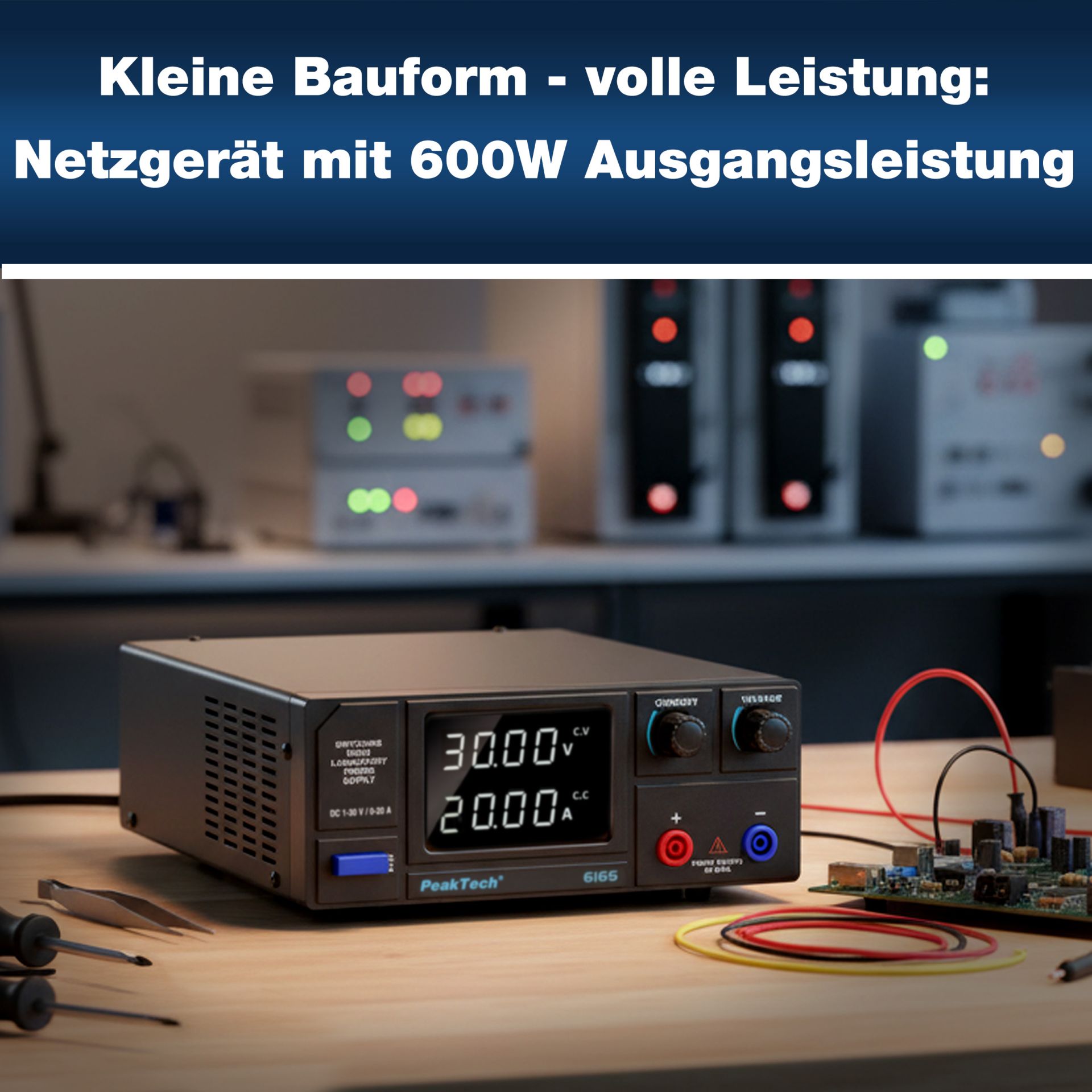 PEAKTECH Labornetzgerät P 6165, 1...30 V, 0...20 A, 600 W