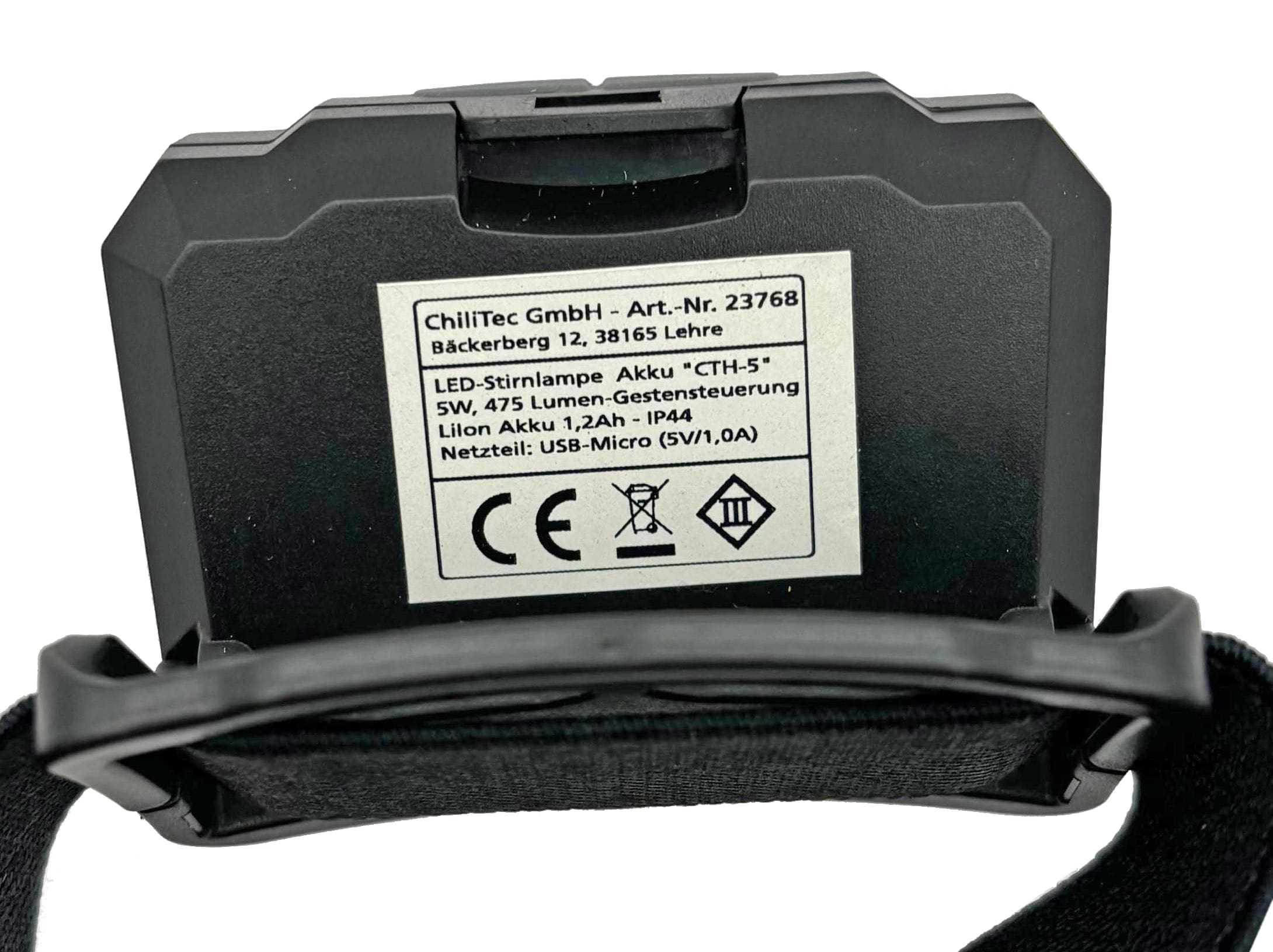CHILITEC LED-Stirnlampe CTH-5, 5 W, IP44, 375 lm, Akkubetrieb