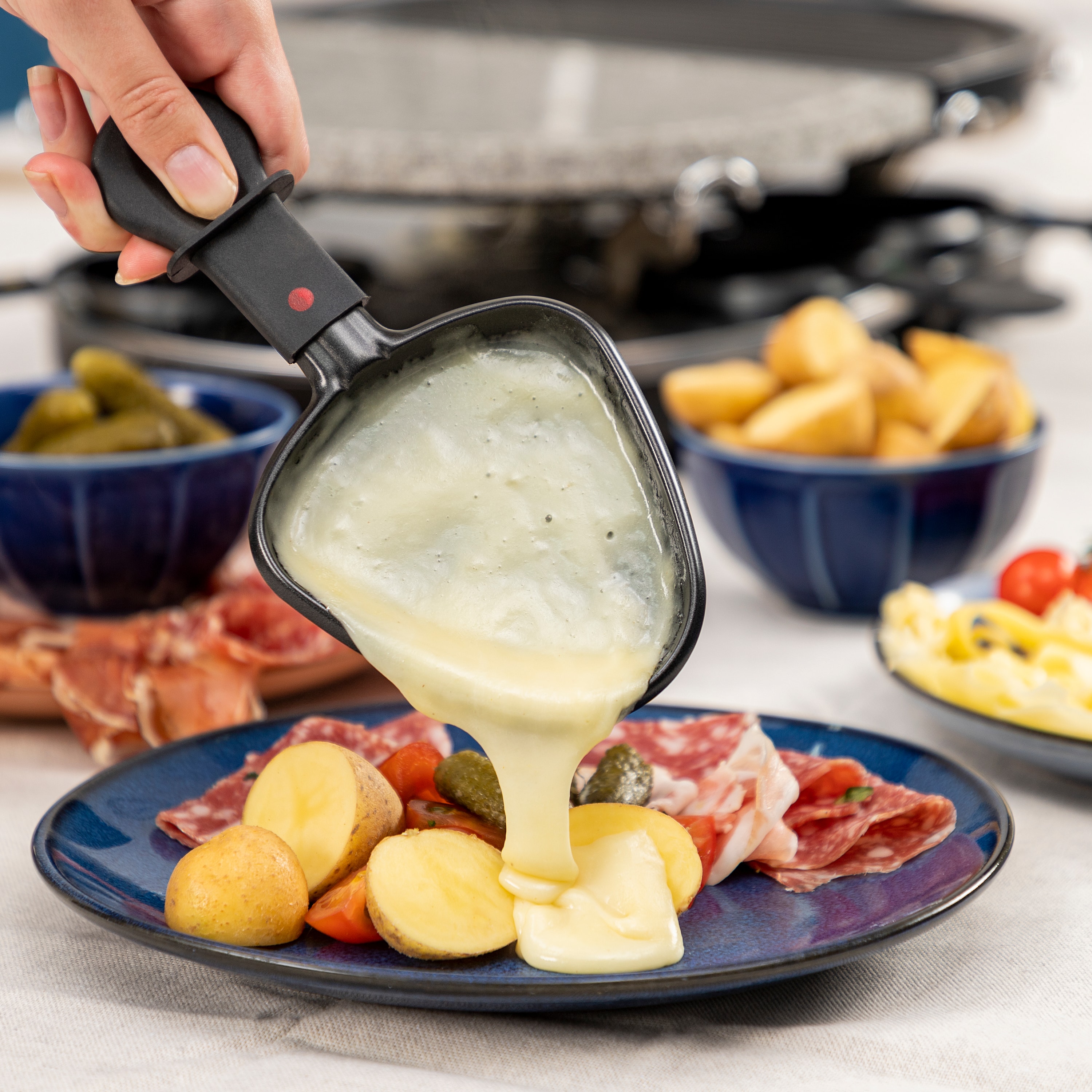 PRINCESS Raclette 8 Oval Stone u. Grill, 1200 W, 8 Personen, 43x30 cm