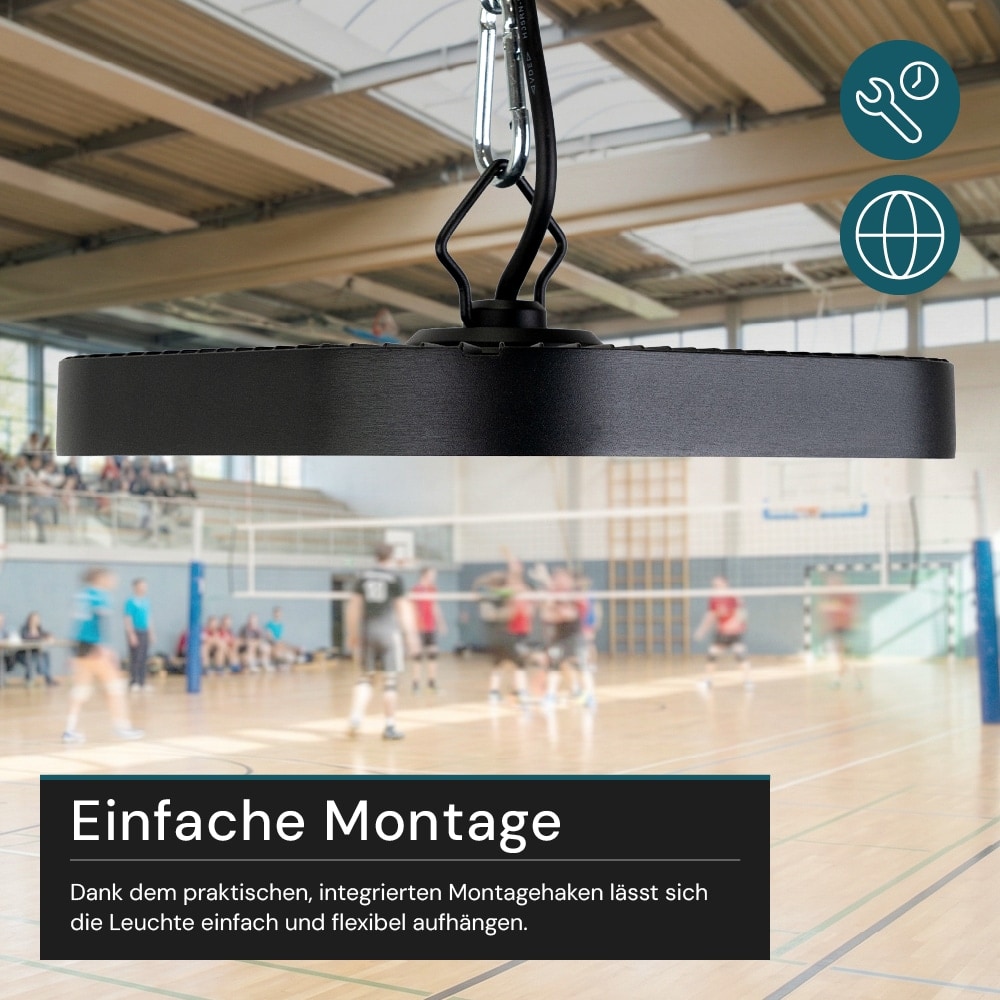 LUXULA LED-HighBay-Leuchte, EEK: E, 100 W, 12000 lm, 5000 K, schwarz