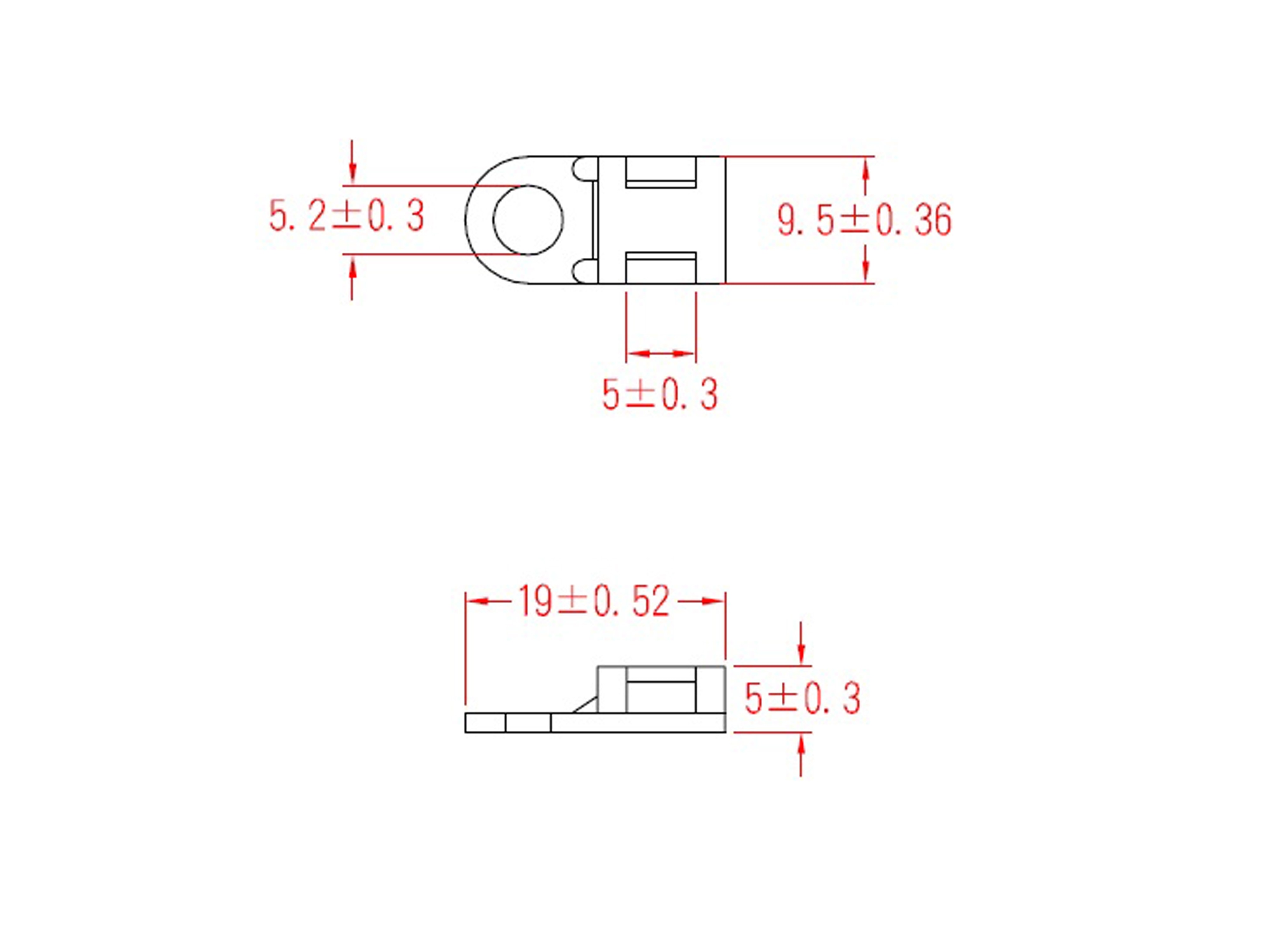 KSS Befestigungssockel schraubbar Polyamid 6.6, Natur, Befestigungsloch 5,2, L=19, B=9,5, 1 Stück