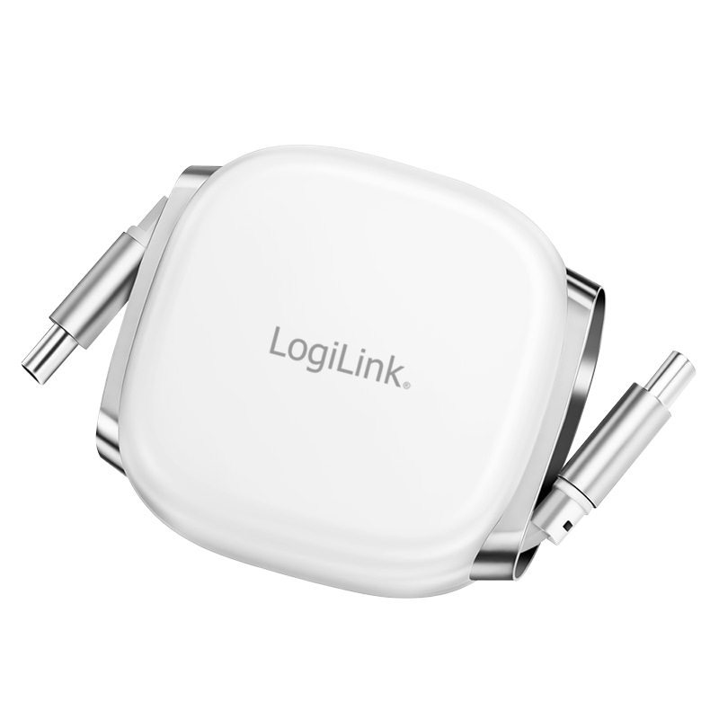 LOGILINK USB2.0 Kabel CU0501 USB-C M/USB-C M 60W 1m weiß ausziehbar