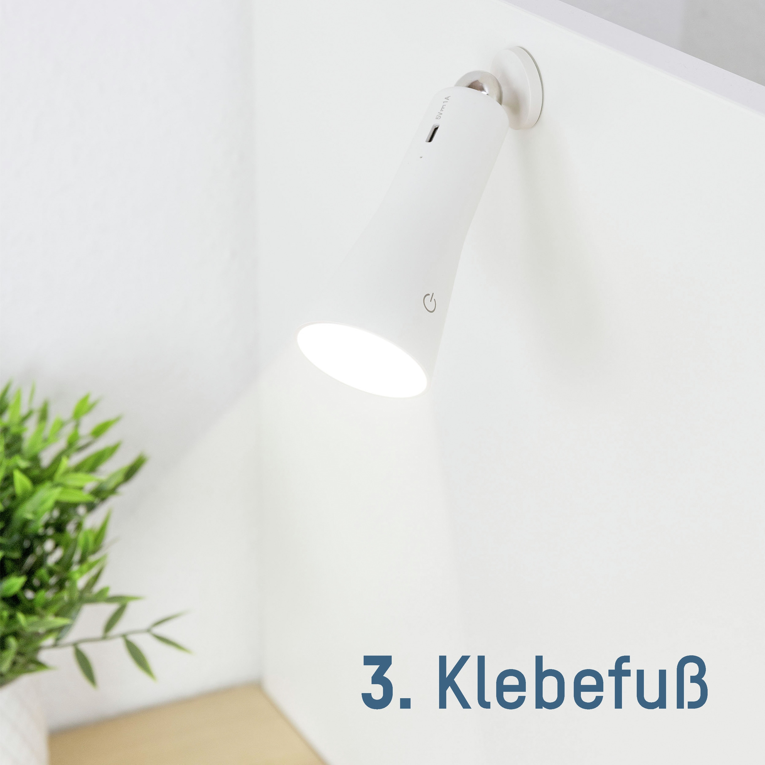 ANSMANN LED-Tischleuchte 3in1, klemmbar, wiederaufladbar, weiß
