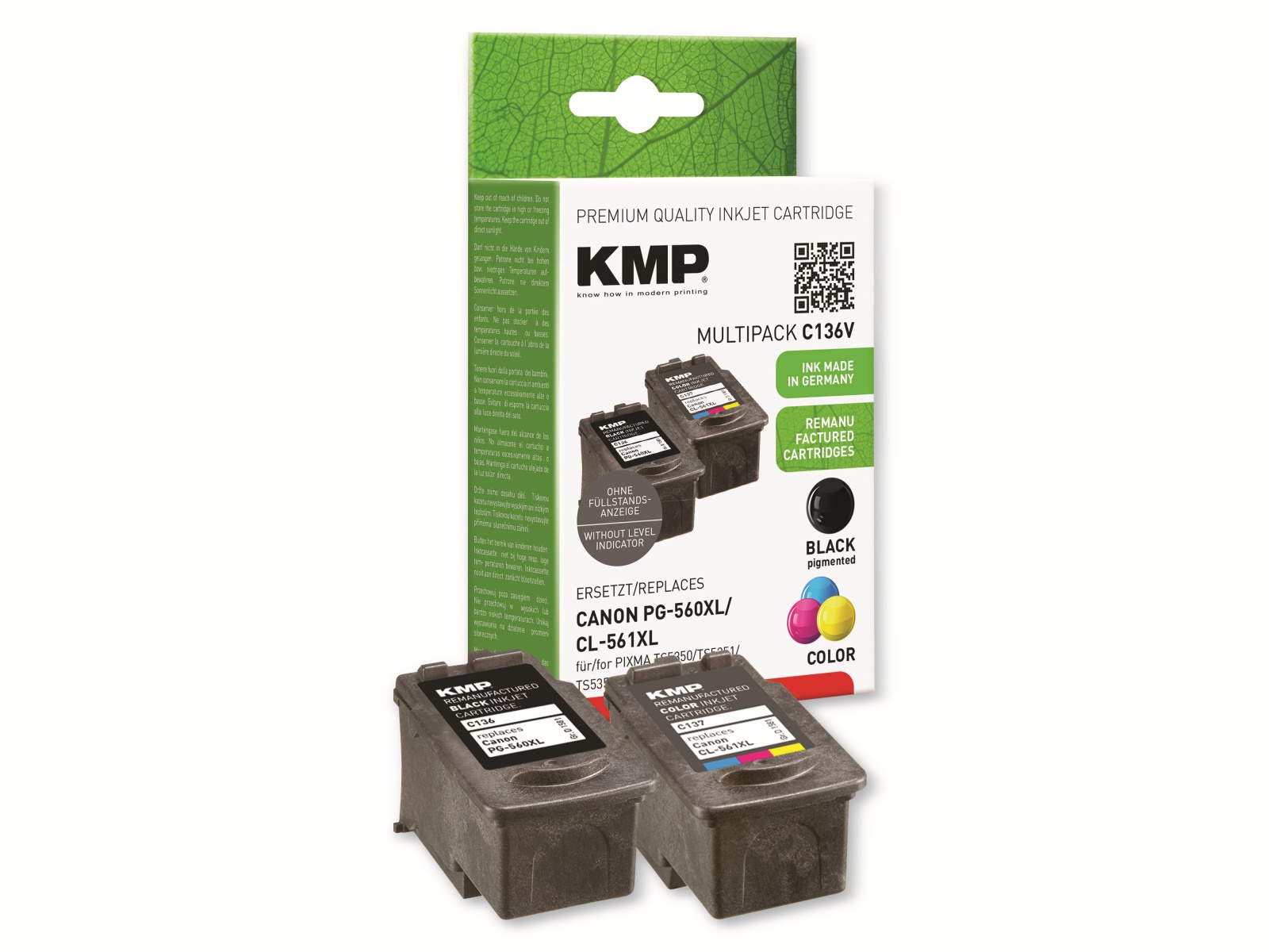 KMP Tintenpatrone C136V, Multipack, für Canon Pixma