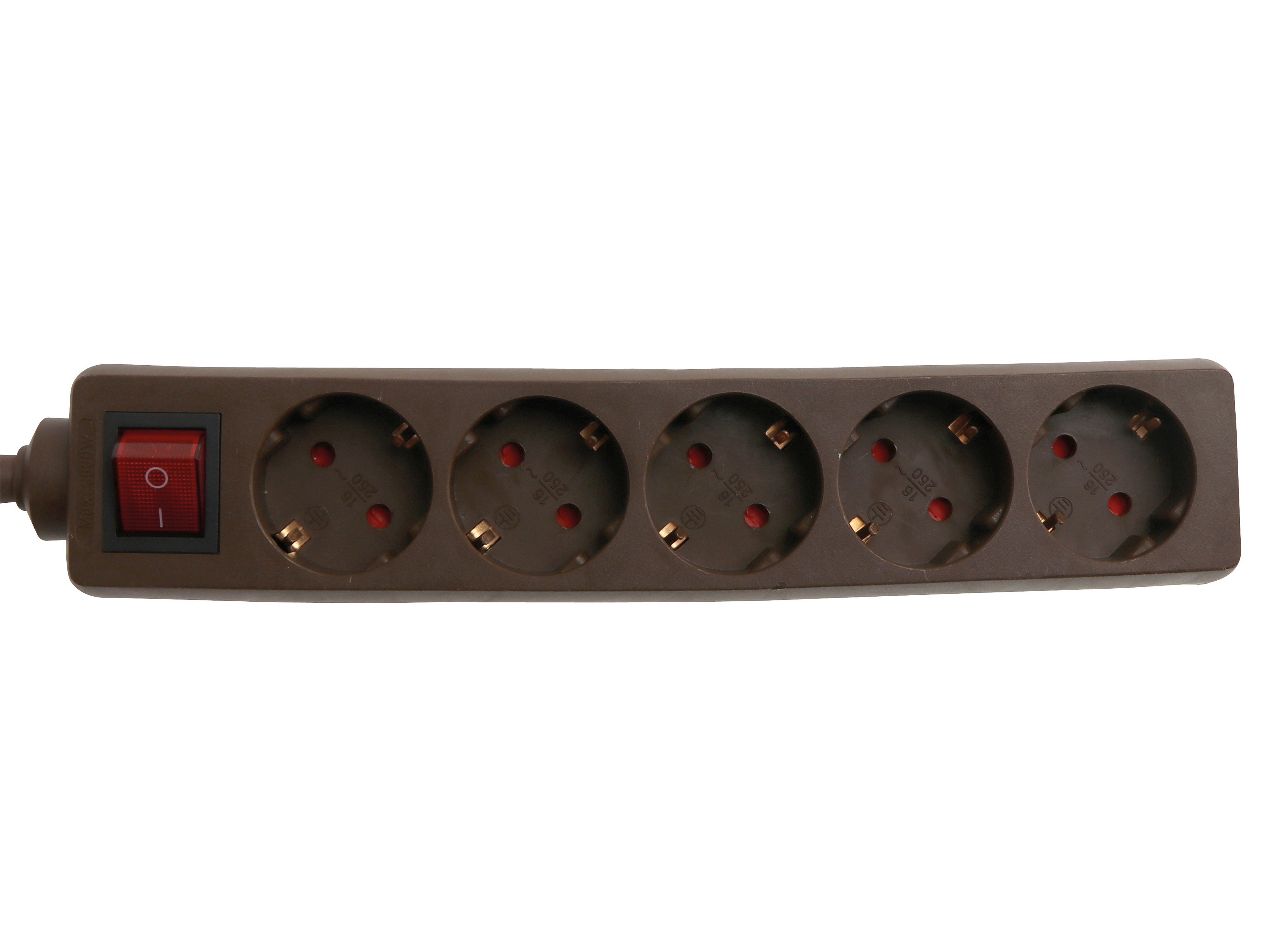 Steckdosenleiste 42526, 5-fach, braun