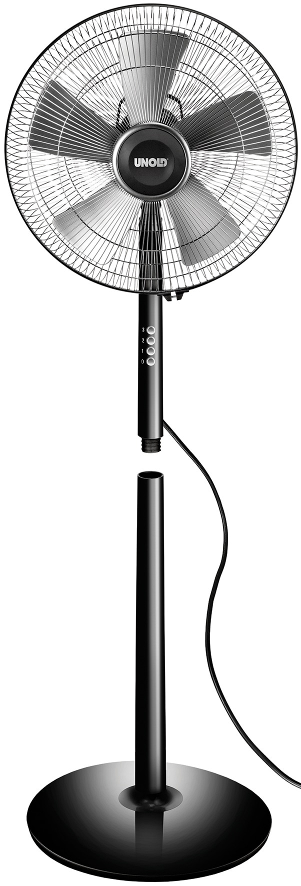 UNOLD Standventilator 86825, Silverline, 50 W, schwarz/silber