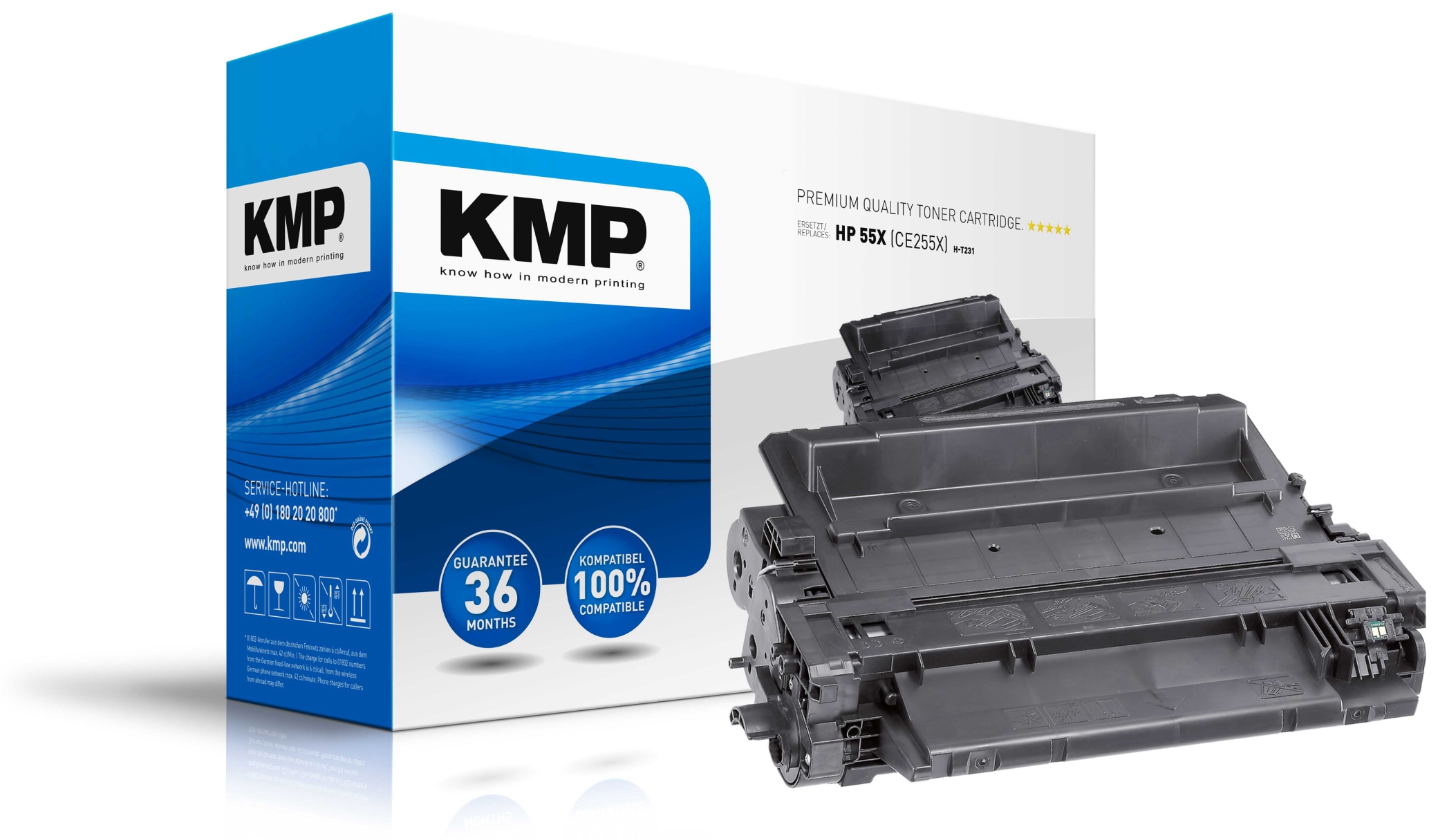 KMP Toner kompatibel für HP CE255X, schwarz